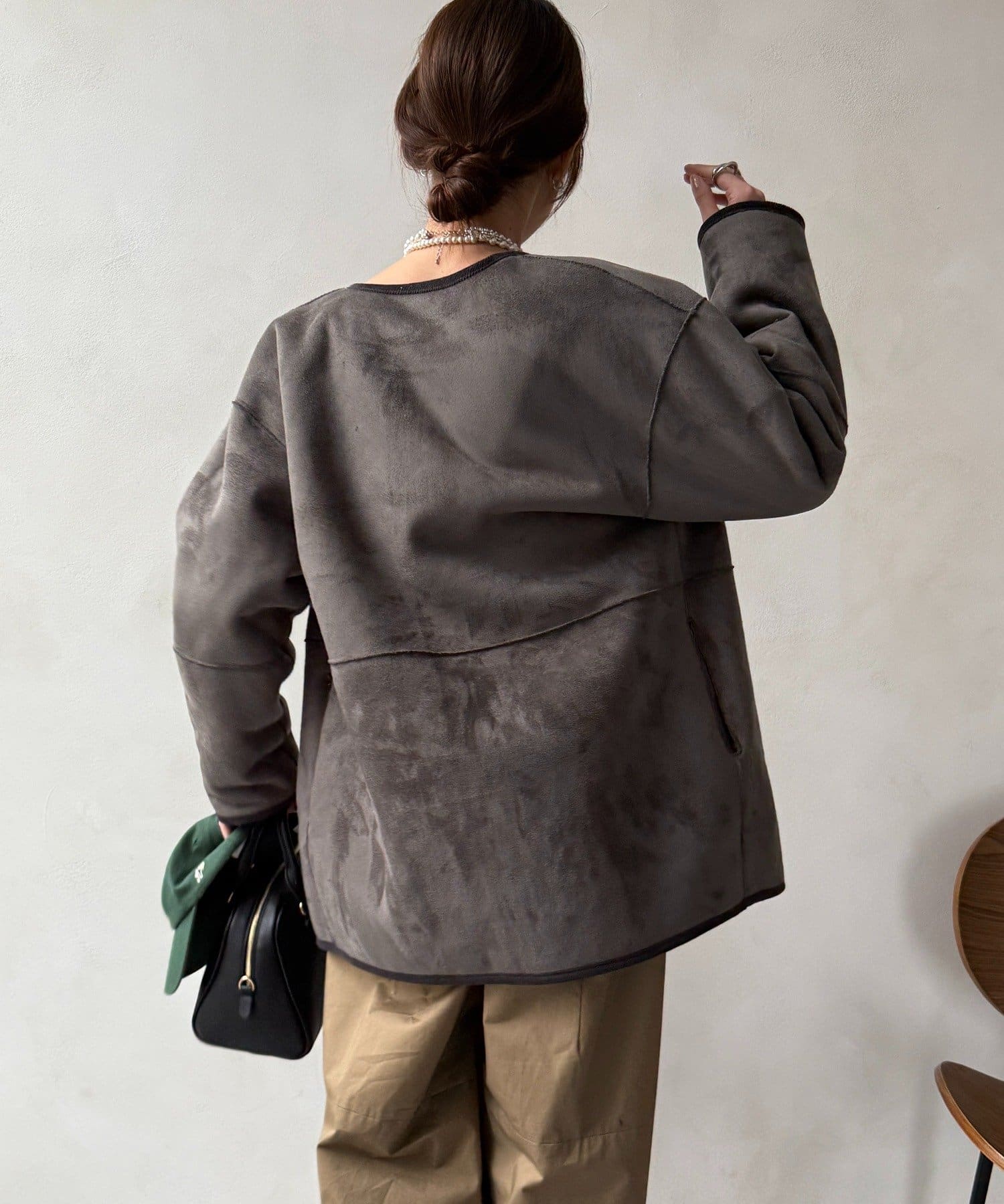 DOUDOU(ドゥドゥ) 【WEB限定】リバーシブルフェイクムートンコート