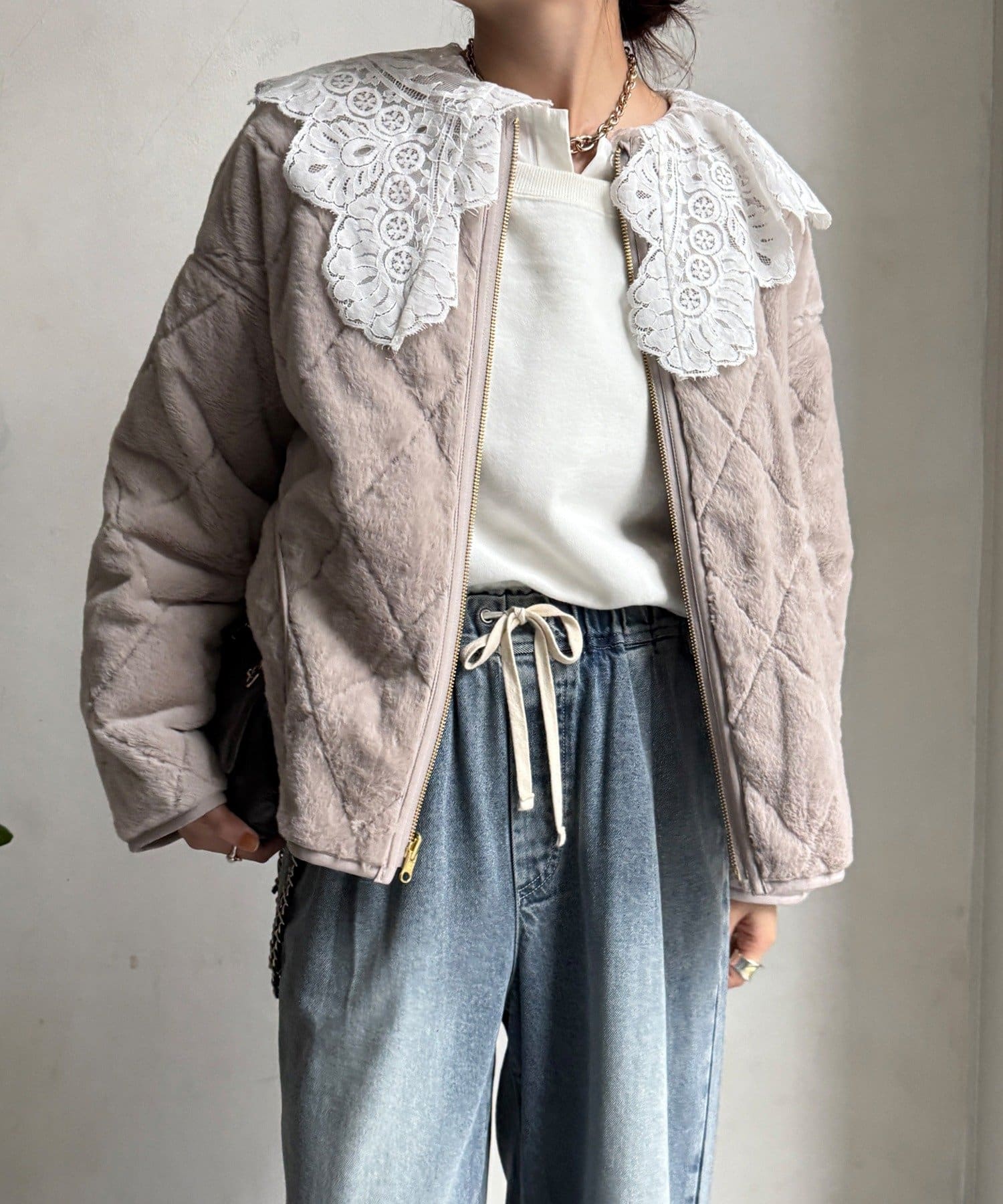 DOUDOU(ドゥドゥ) 【WEB限定】リバーシブルファーキルトコート