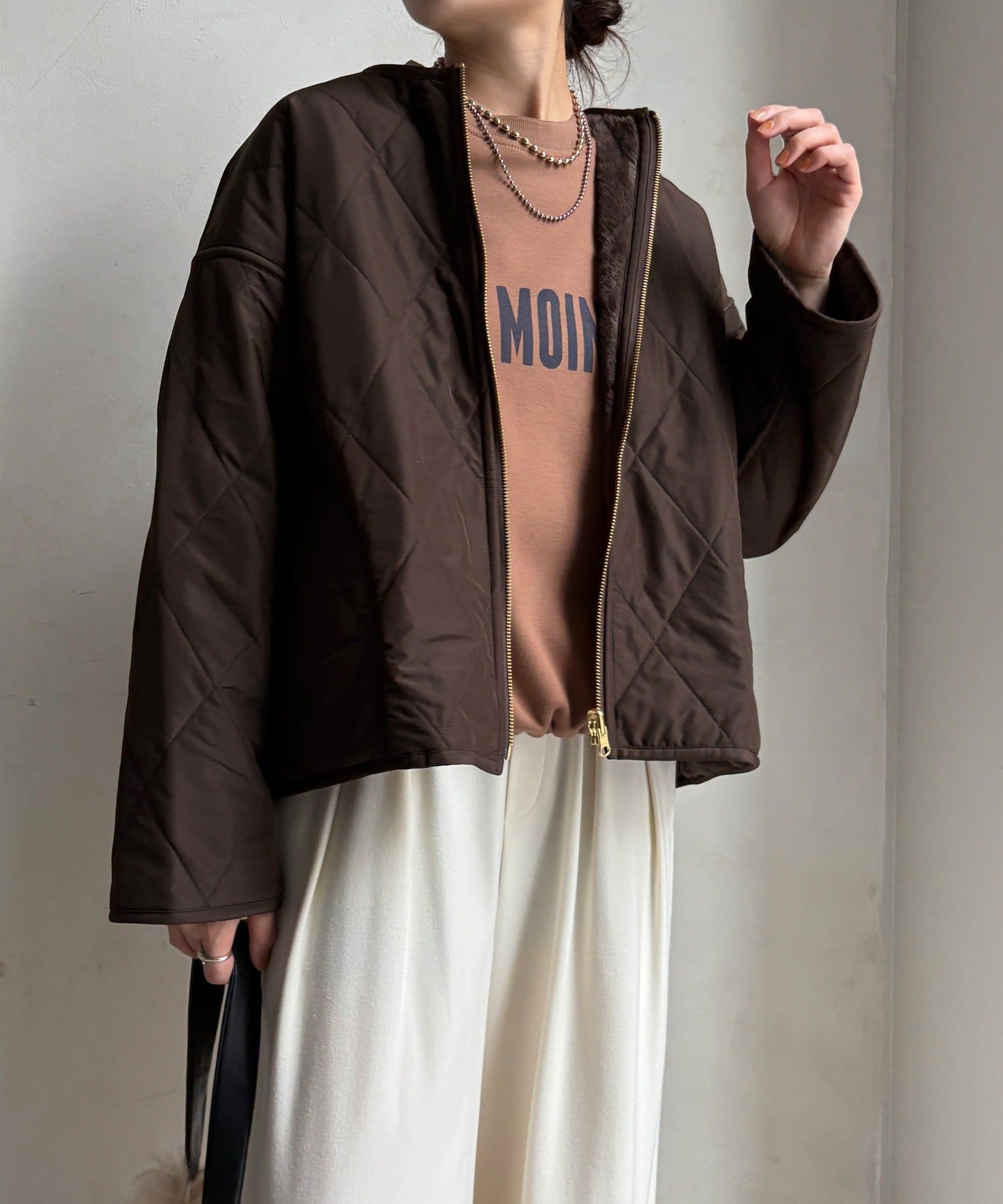 DOUDOU(ドゥドゥ) 【WEB限定】リバーシブルファーキルトコート