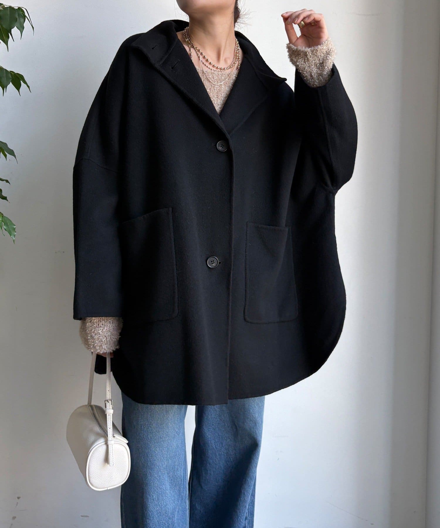 DOUDOU(ドゥドゥ) 【WEB限定】ウールライトリバースタンドコート