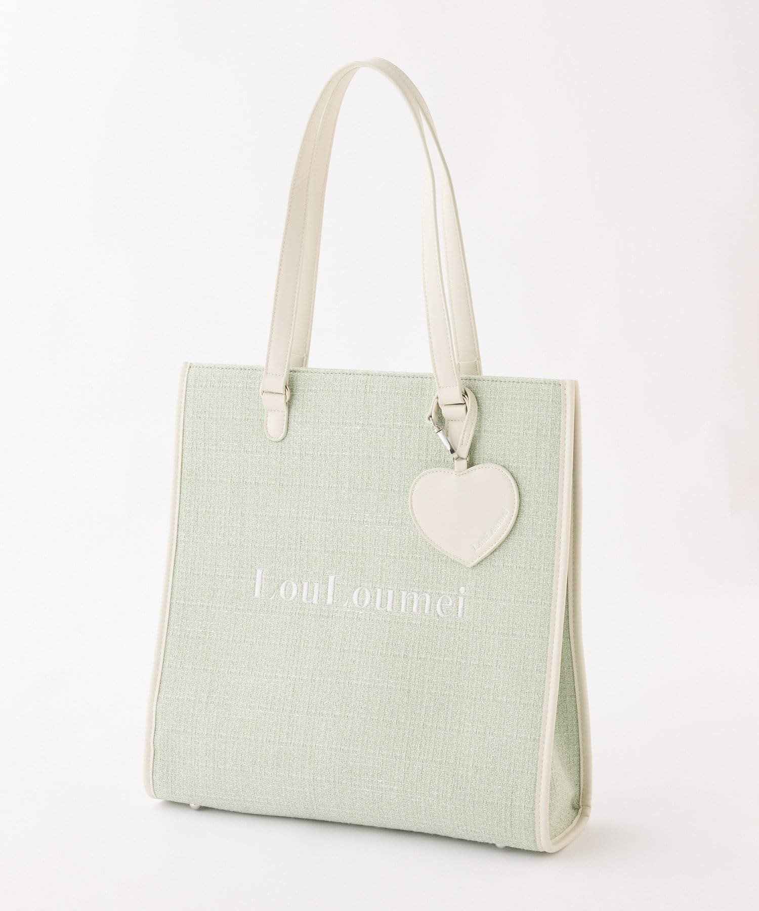 one after another NICE CLAUP(ワンアフターアナザー ナイスクラップ) 【LouLoumei】／ハートチャーム付きトートバッグ／自立可能