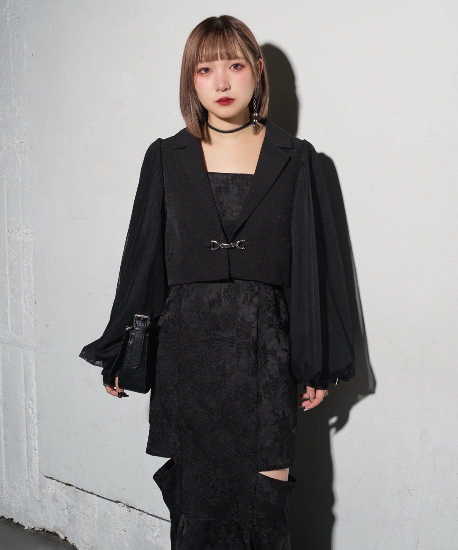 【Mavie.7】 袖チュールショートジャケット(完売品) Mavie..7】チュール袖ショートジャケット | Remind me and