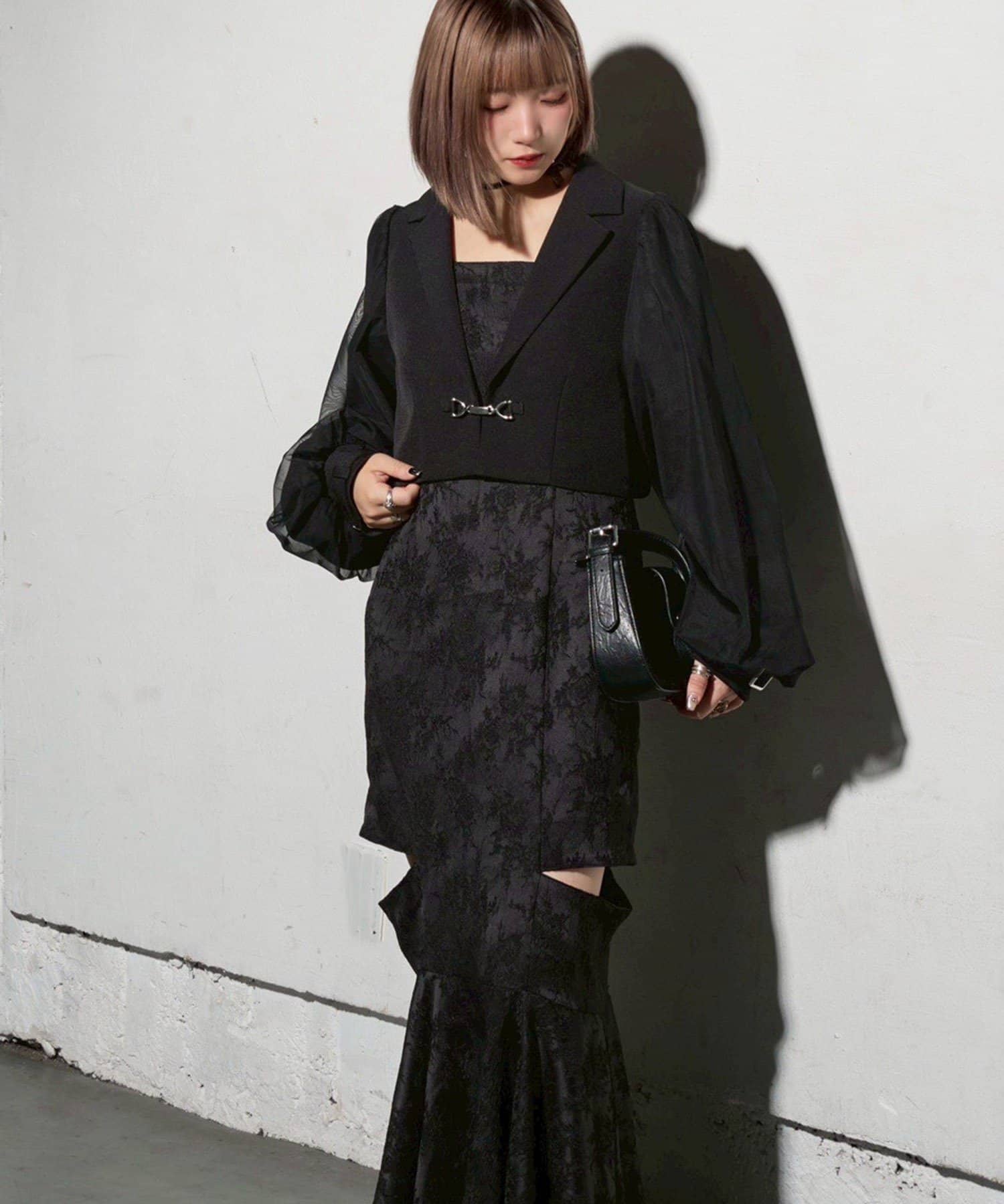 【Mavie.7】 袖チュールショートジャケット(完売品) Mavie..7】チュール袖ショートジャケット | Remind me and