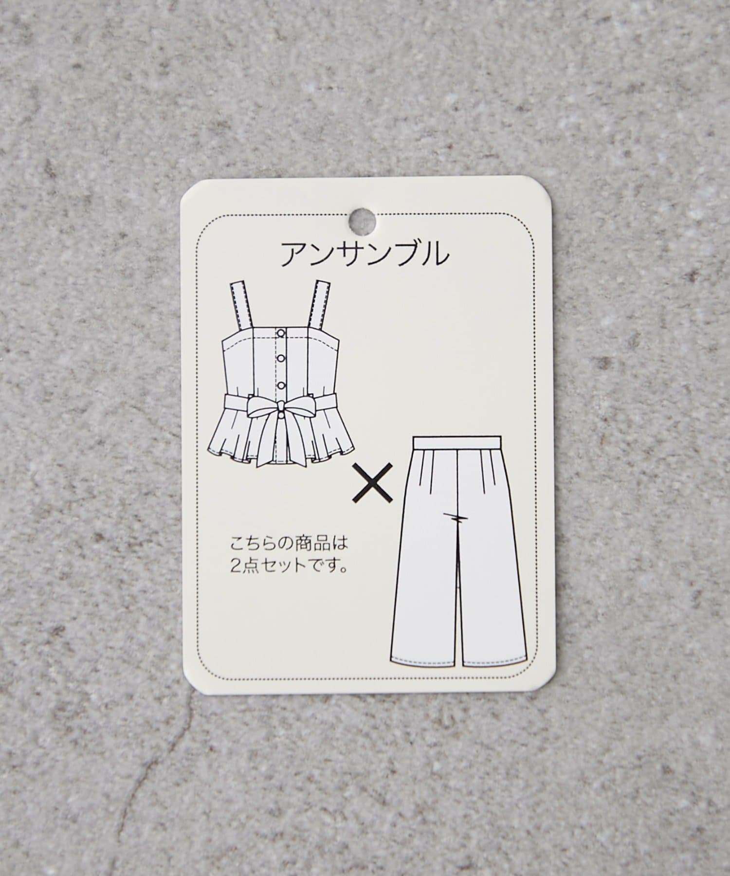 NICE CLAUP / OLIVE des OLIVE OUTLET(ナイスクラップ  / オリーブ デ オリーブ アウトレット) 人気につきリバイバル！【RMAF】【２枚セット】麻風素材の色々ぼたんキャミ+パンツセット