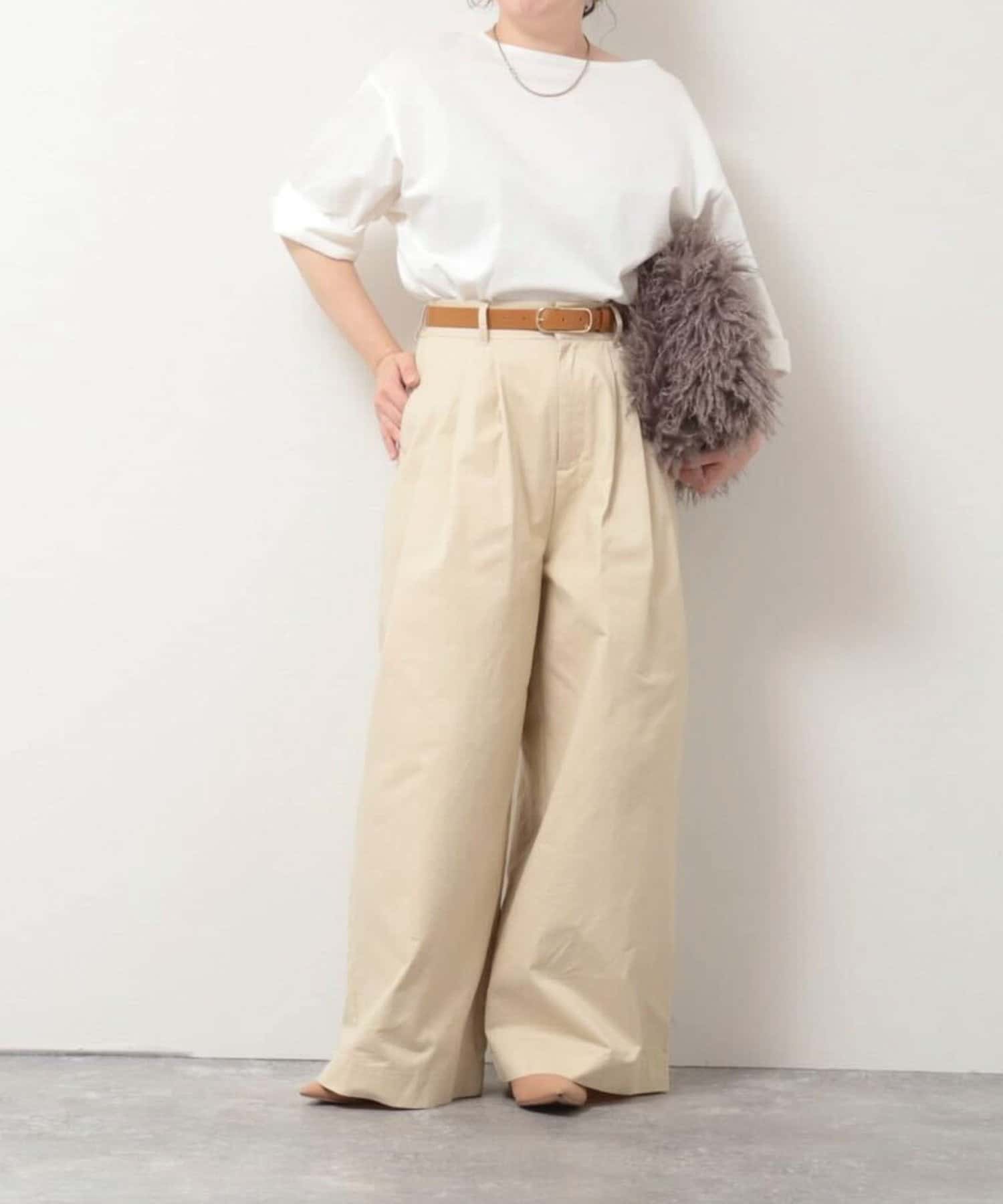 NOLLEY'S ♡ボリュームバックル レザーベルト ベージュ ノーリーズ NOLLEY'S トライアングルバックルベルト （グレー