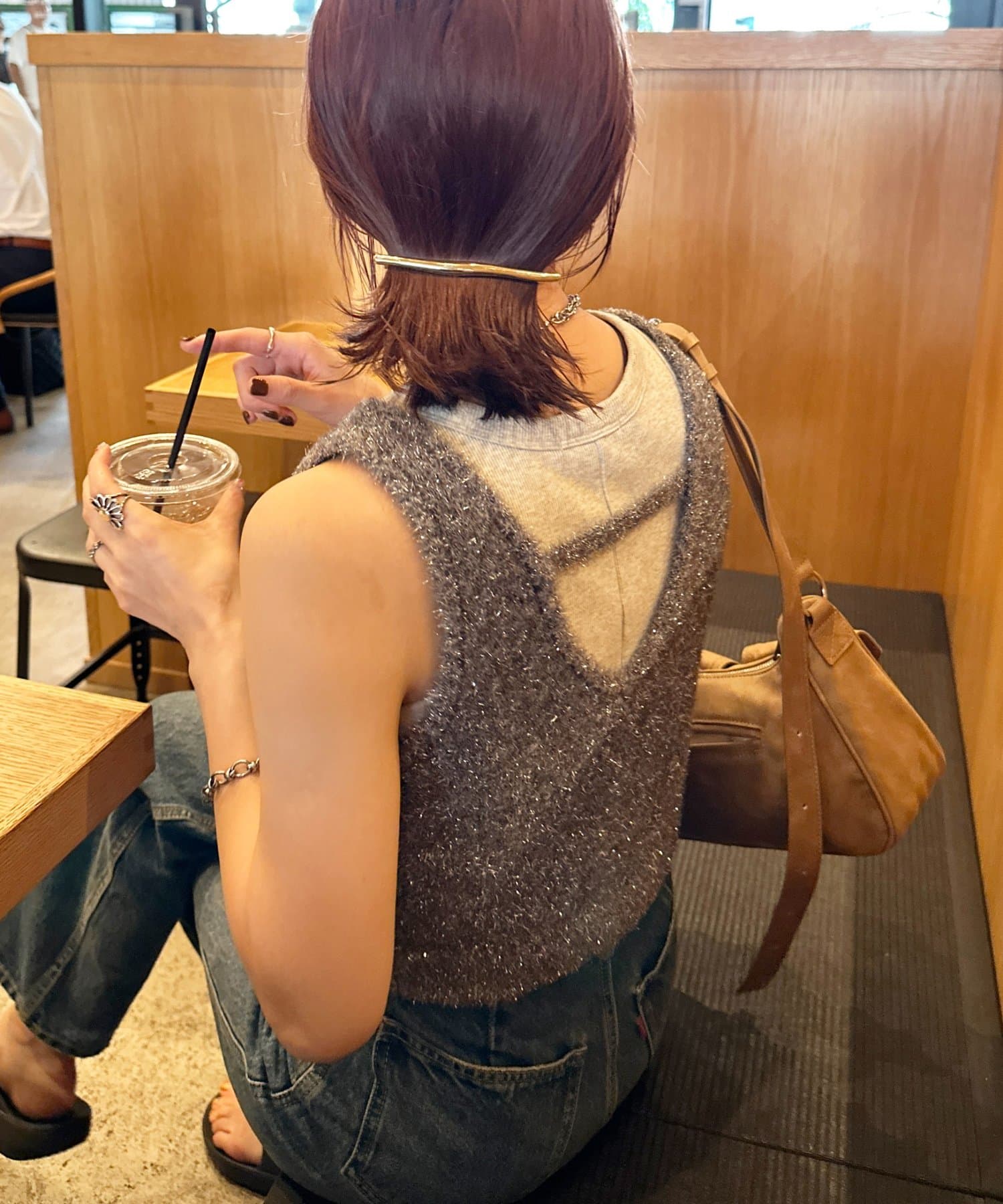 DISCOAT(ディスコート) 【WEB限定】ラメフェザーヤーンキャミ