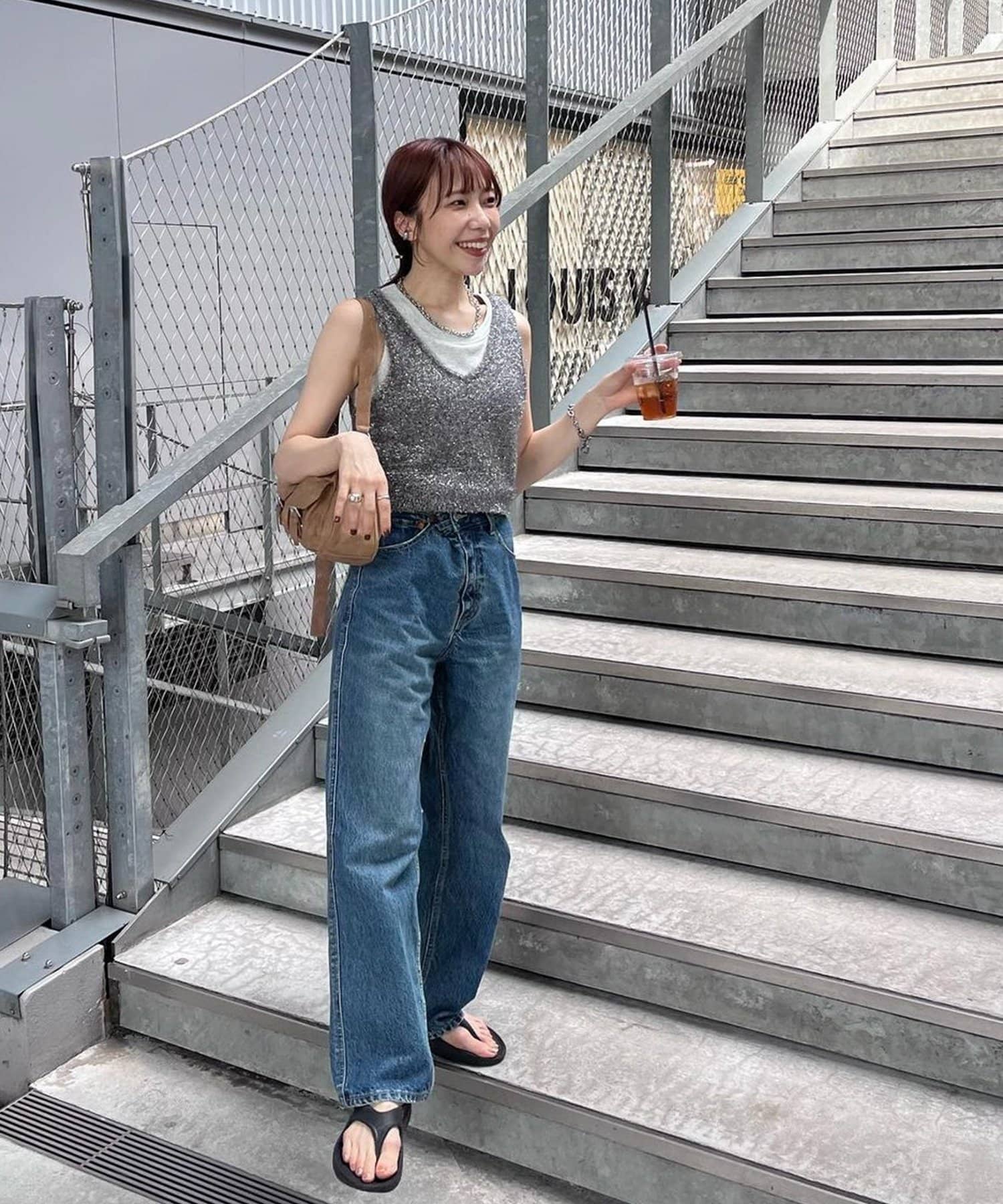 DISCOAT(ディスコート) 【WEB限定】ラメフェザーヤーンキャミ