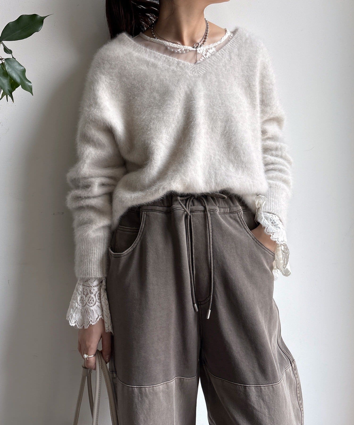 DOUDOU(ドゥドゥ) ファーカシミヤプルオーバー
