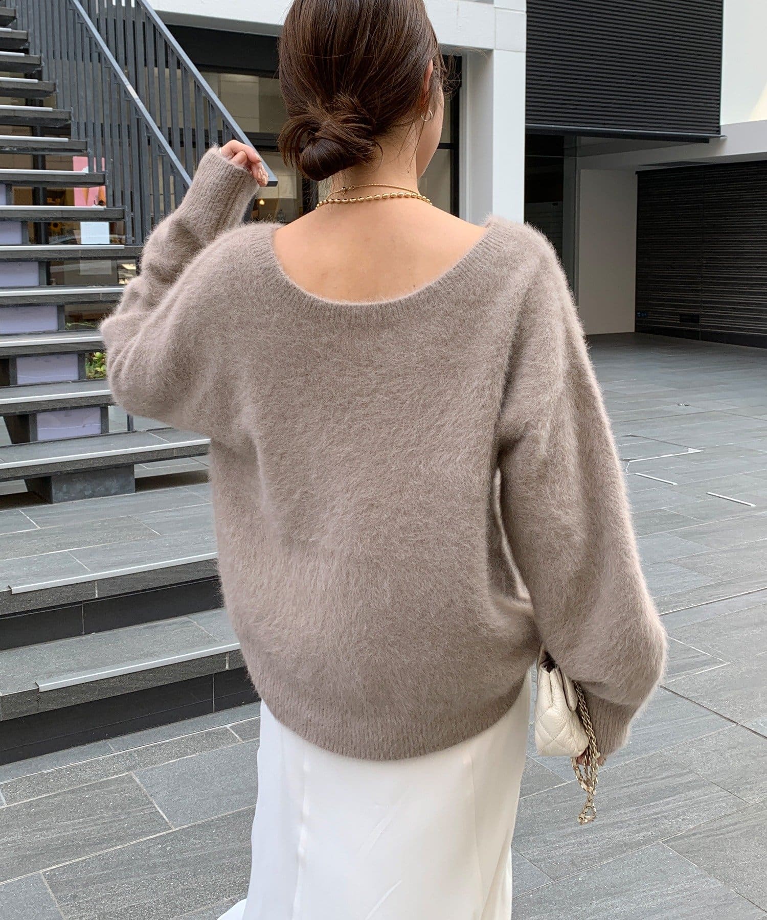 DOUDOU(ドゥドゥ) ファーカシミヤプルオーバー