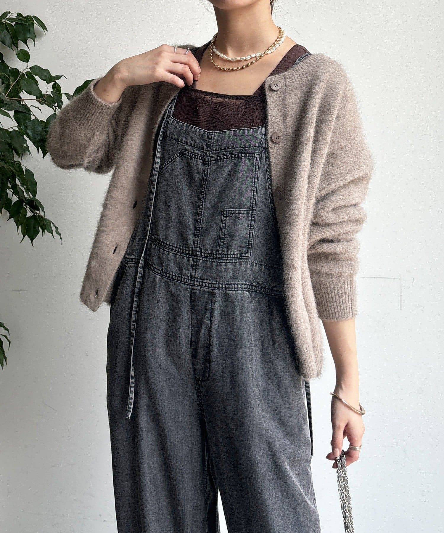 DOUDOU(ドゥドゥ) ファーカシミヤカーディガン