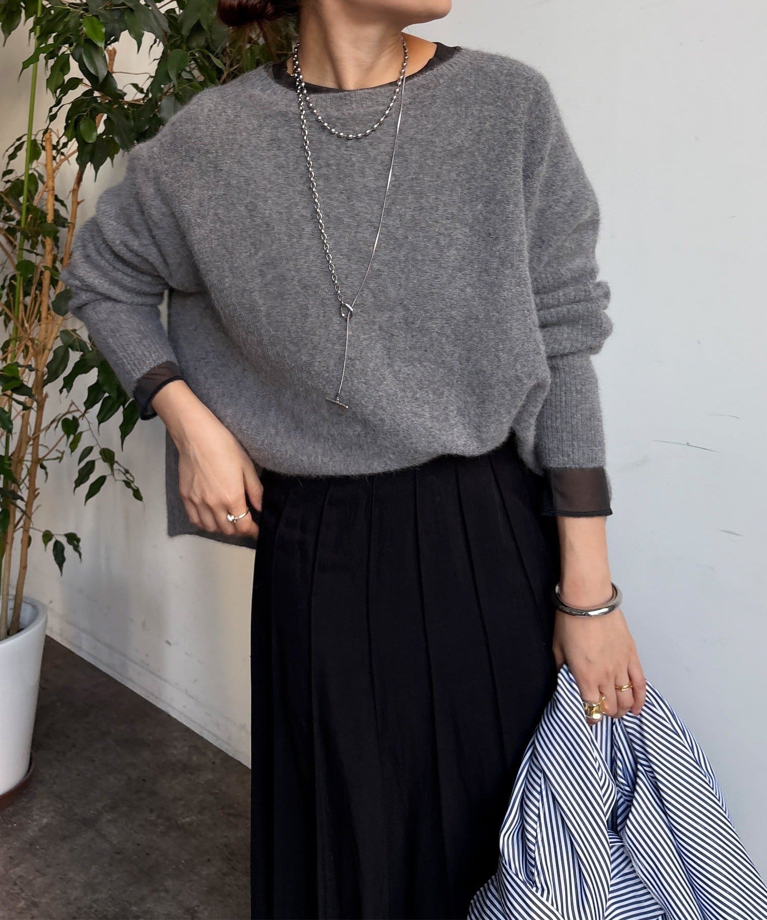 DOUDOU(ドゥドゥ) ファーウールポンチョプルオーバー