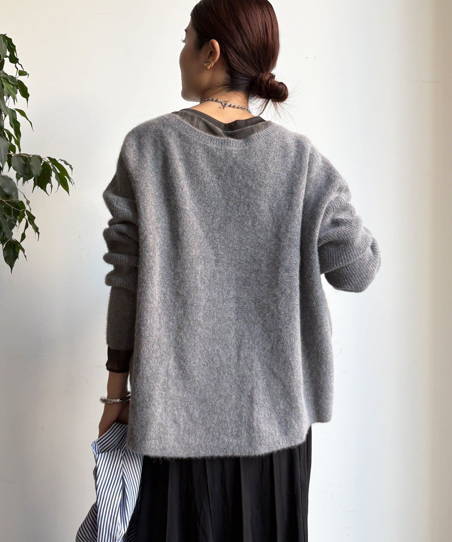 DOUDOU(ドゥドゥ) ファーウールポンチョプルオーバー