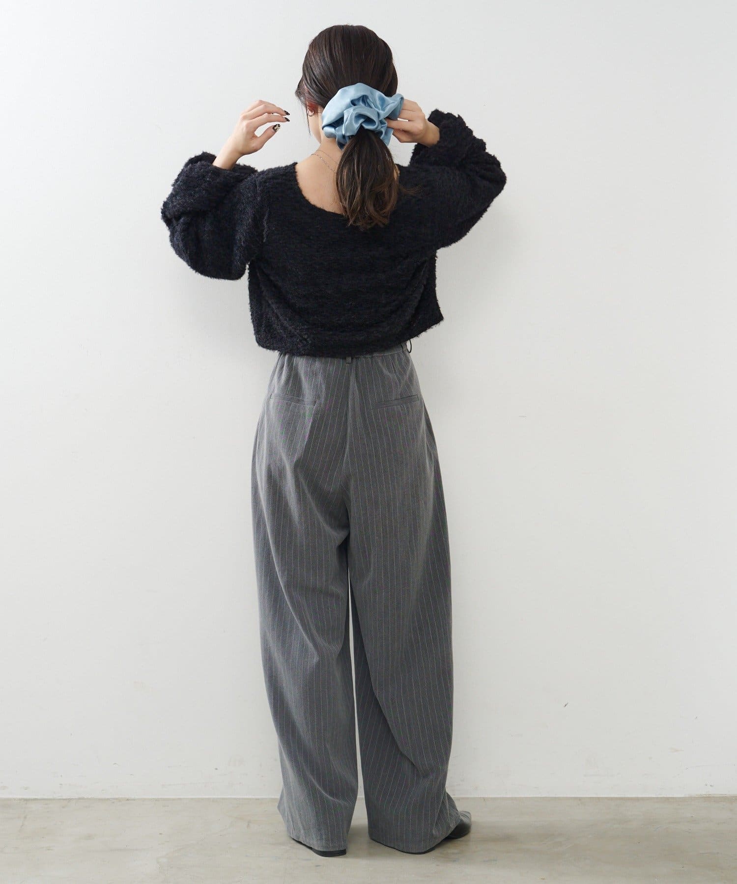 Kastane(カスタネ) 【全人類パンツ/2サイズ展開/低身長サイズ/無地&ストライプ】ピンストライプスラックス