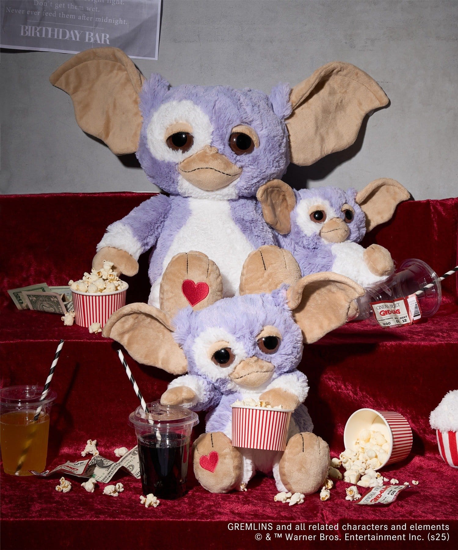 BIRTHDAY BAR(バースデイバー) 【GREMLINS グレムリン】ギズモ ライラックグレーHeart 35cm