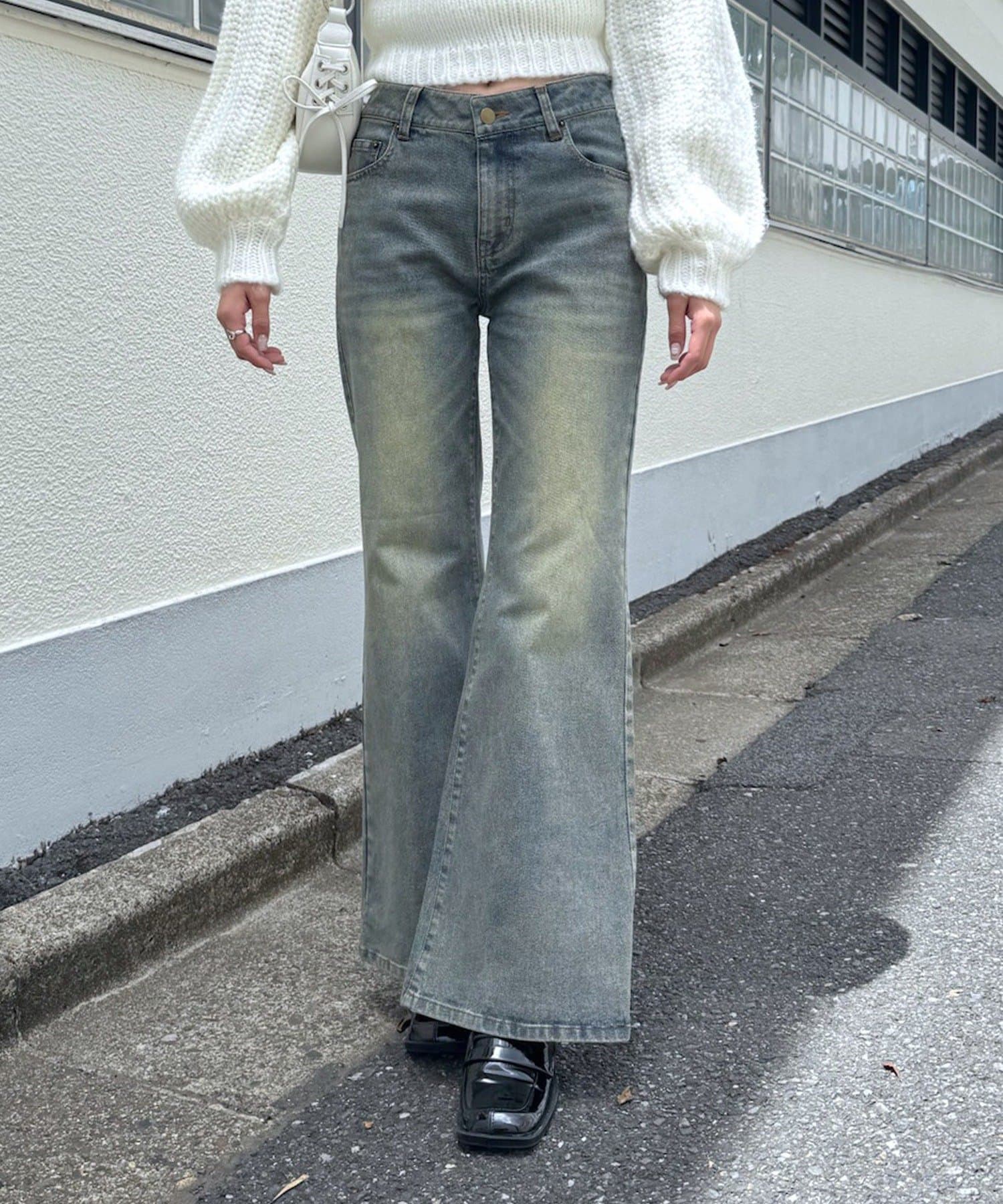 mline ヴィンテージフレアデニム セール】[mline]ヴィンテージフレアデニム（デニムパンツ