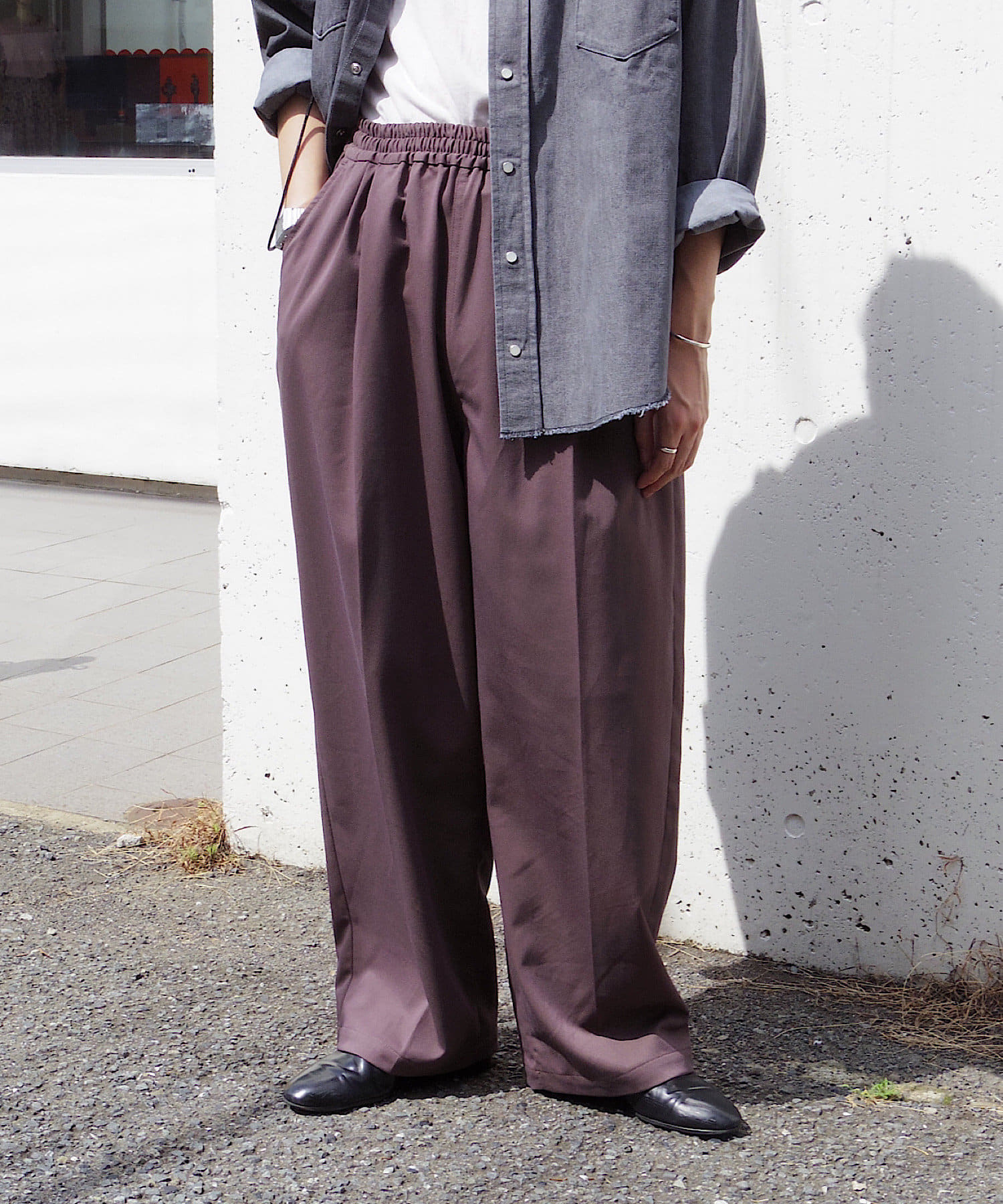 OUTLET(アウトレット) 【Kastane】ルーズフィットイージースラックス