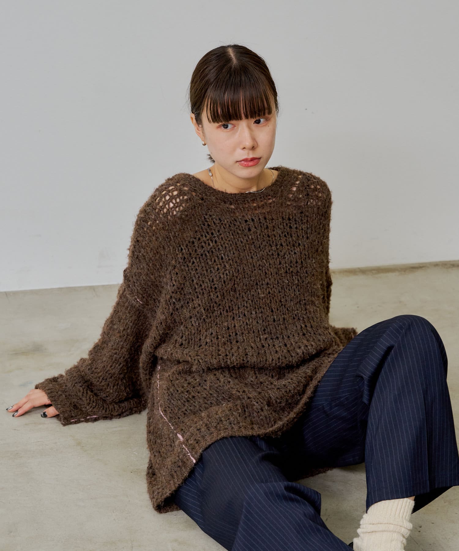 OUTLET(アウトレット) 【Kastane】ルーズフィットメッシュニット