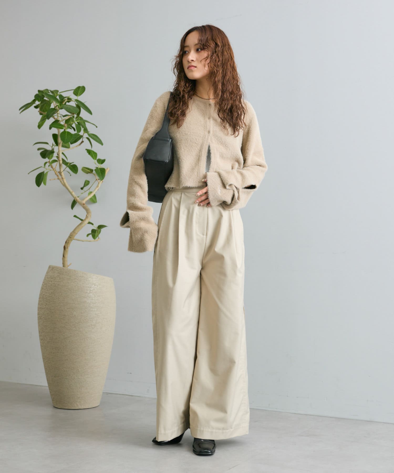 OUTLET(アウトレット) 【mystic】スリットシャギーショートカーデ