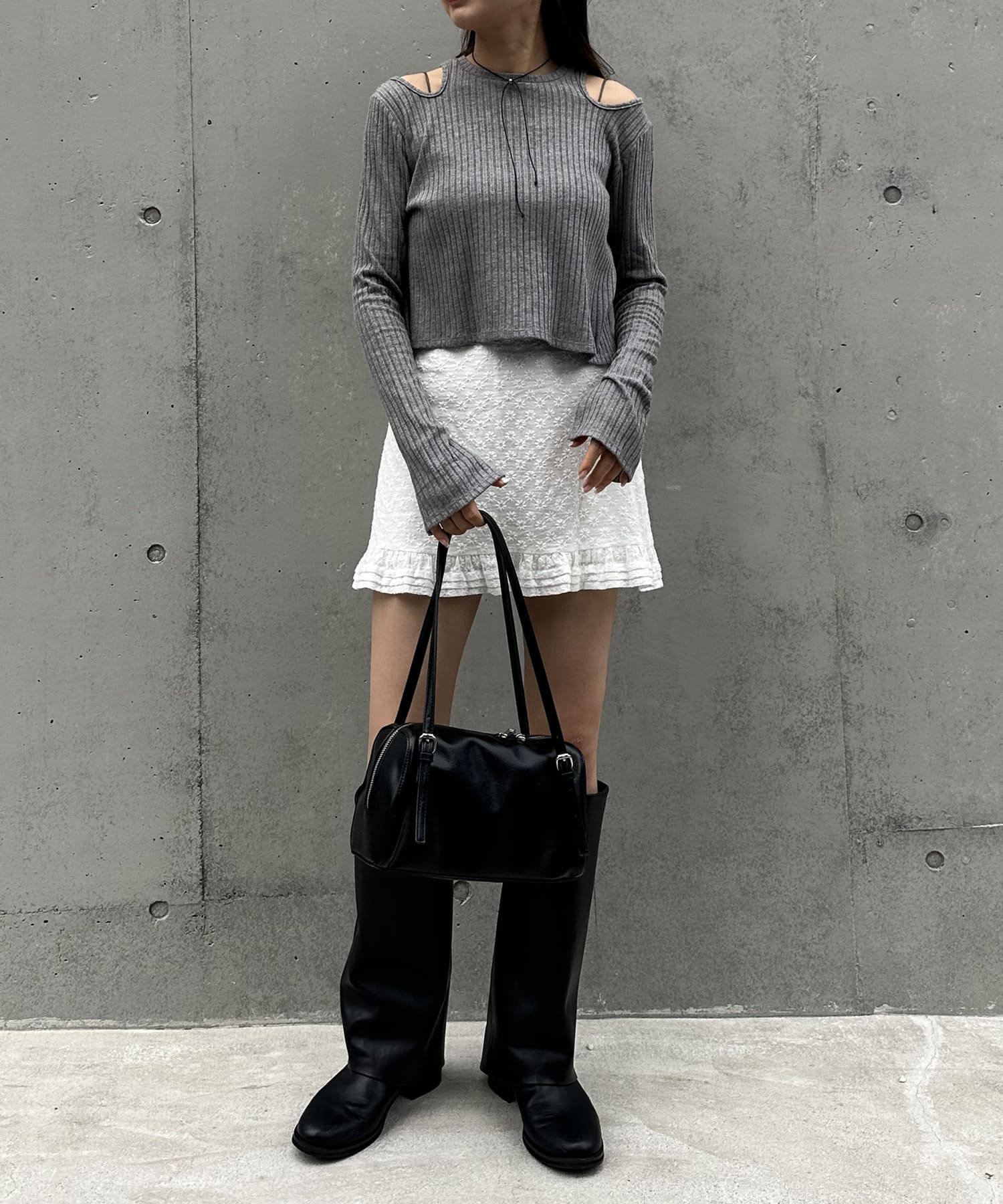 OUTLET(アウトレット) 【mystic】メランジアメスリカットソー