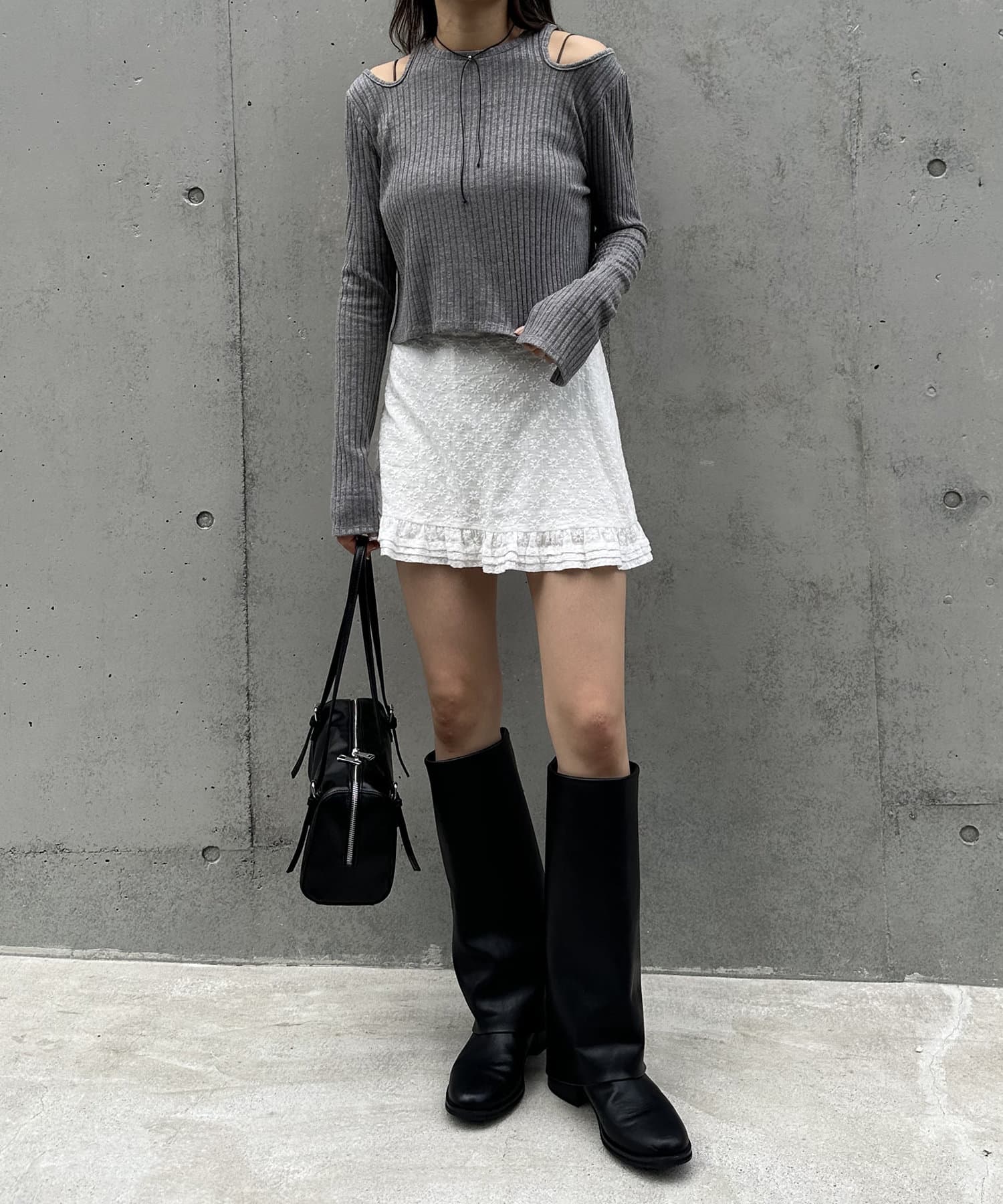 OUTLET(アウトレット) 【mystic】メランジアメスリカットソー