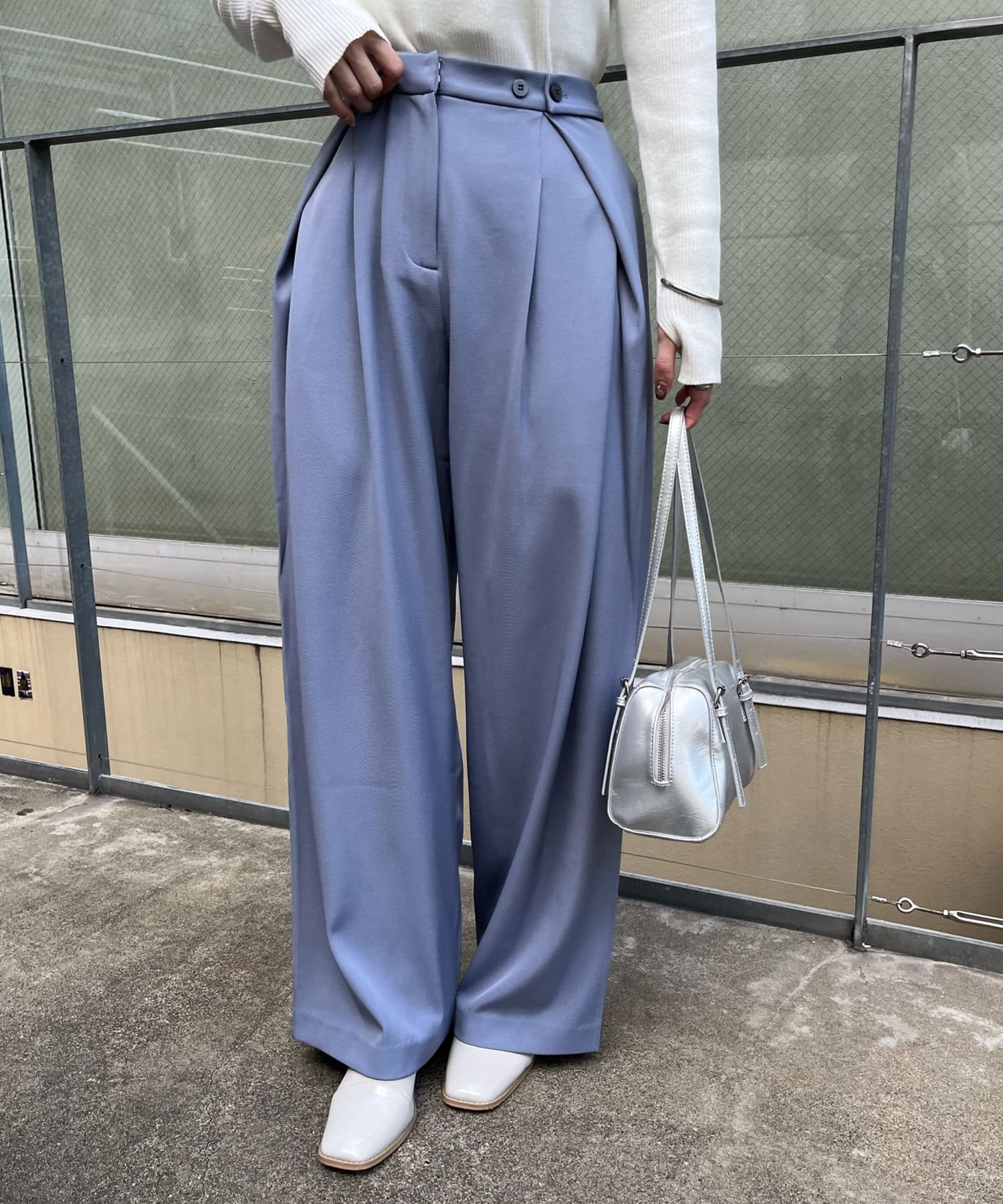 OUTLET(アウトレット) 【mystic】ウエストボタンスラックス