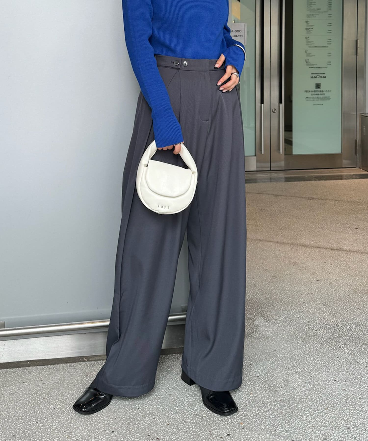 OUTLET(アウトレット) 【mystic】ウエストボタンスラックス