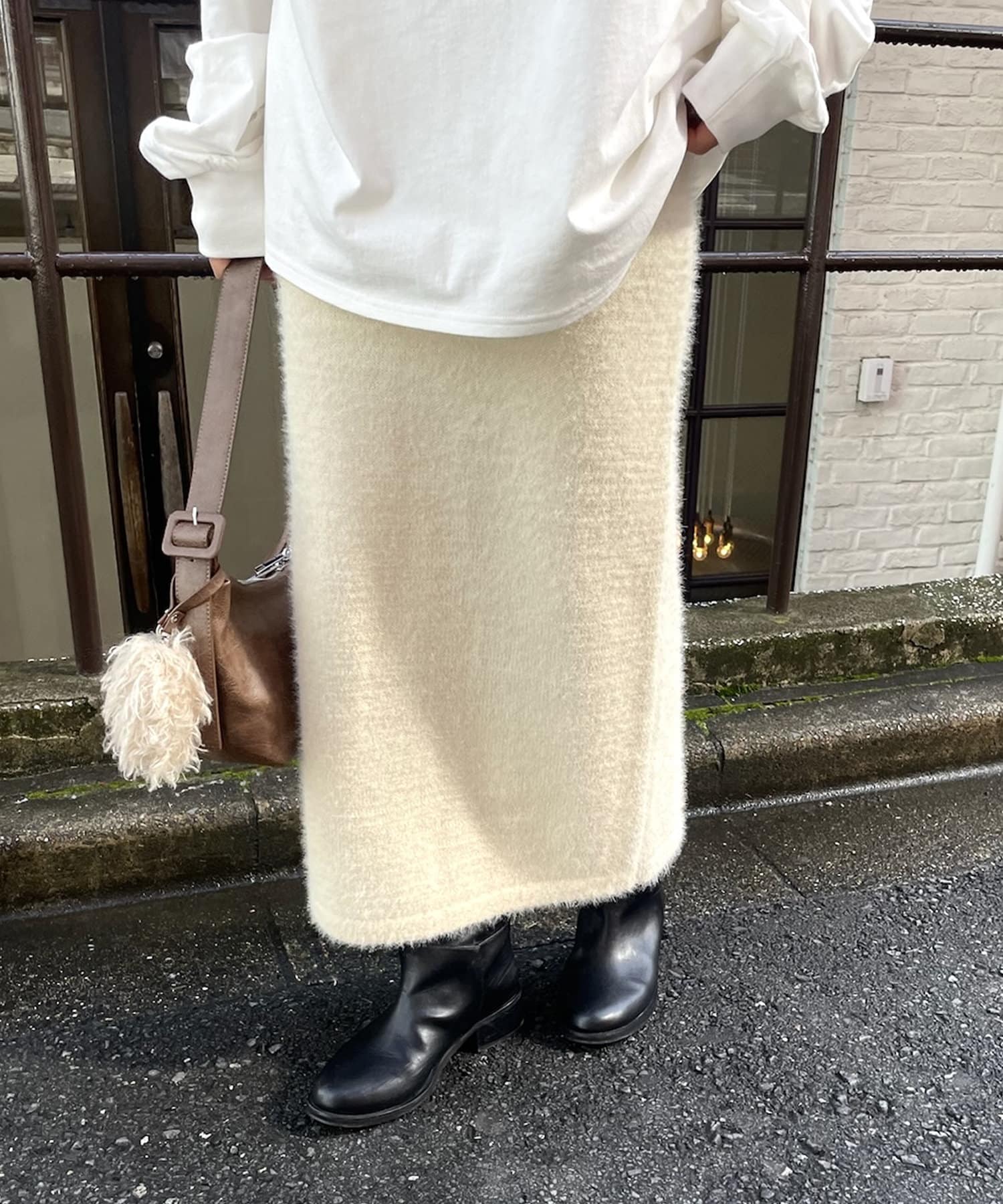 OUTLET(アウトレット) 【mystic】フェザーニットスカート