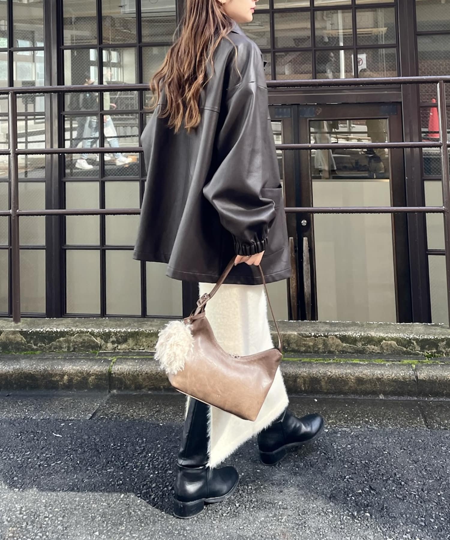 OUTLET(アウトレット) 【mystic】フェザーニットスカート