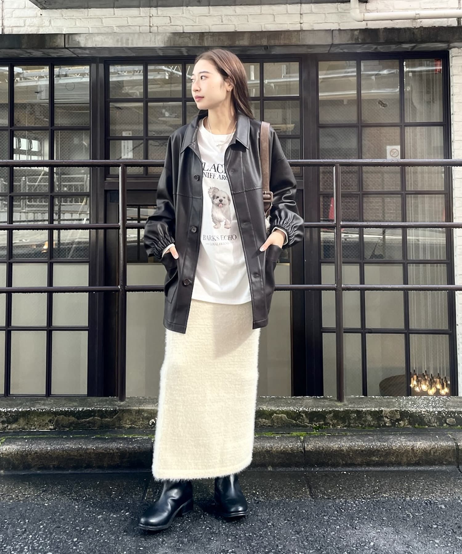 OUTLET(アウトレット) 【mystic】フェザーニットスカート