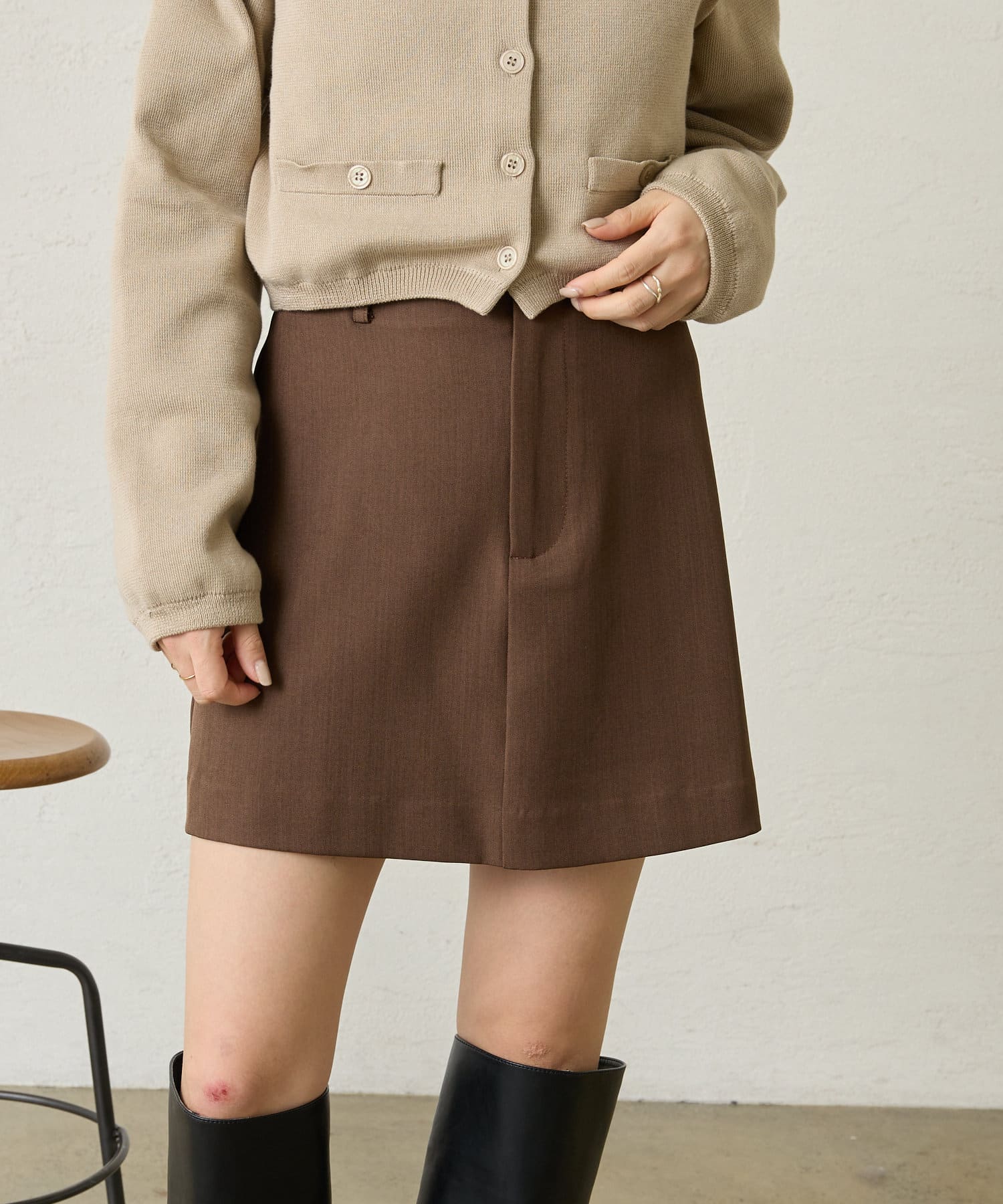 OUTLET(アウトレット) 【mystic】スクエアミニスカパン