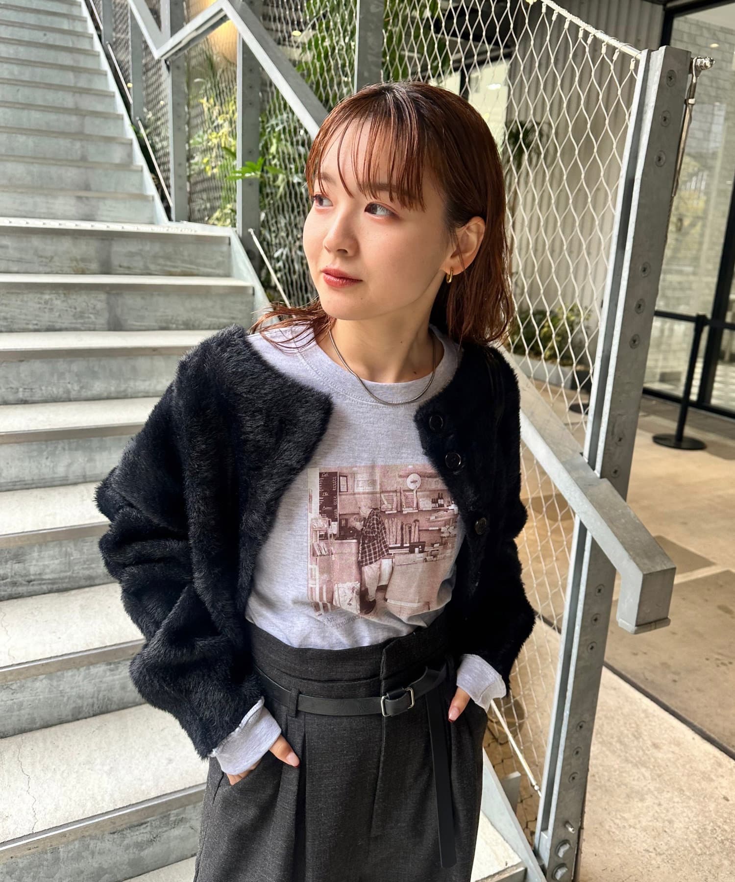 OUTLET(アウトレット) 【mystic】PARISフォトロングTシャツ