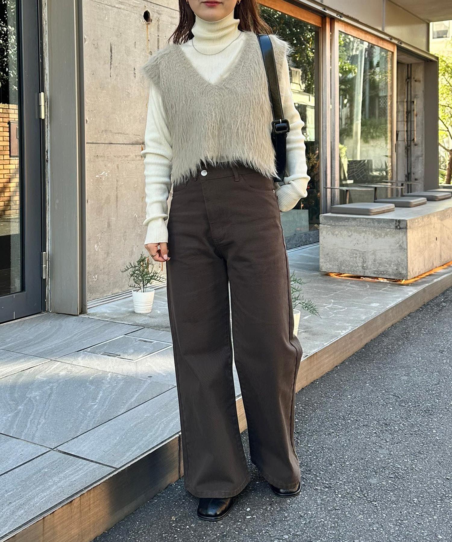 OUTLET(アウトレット) 【mystic】ラメシャギーニットベスト