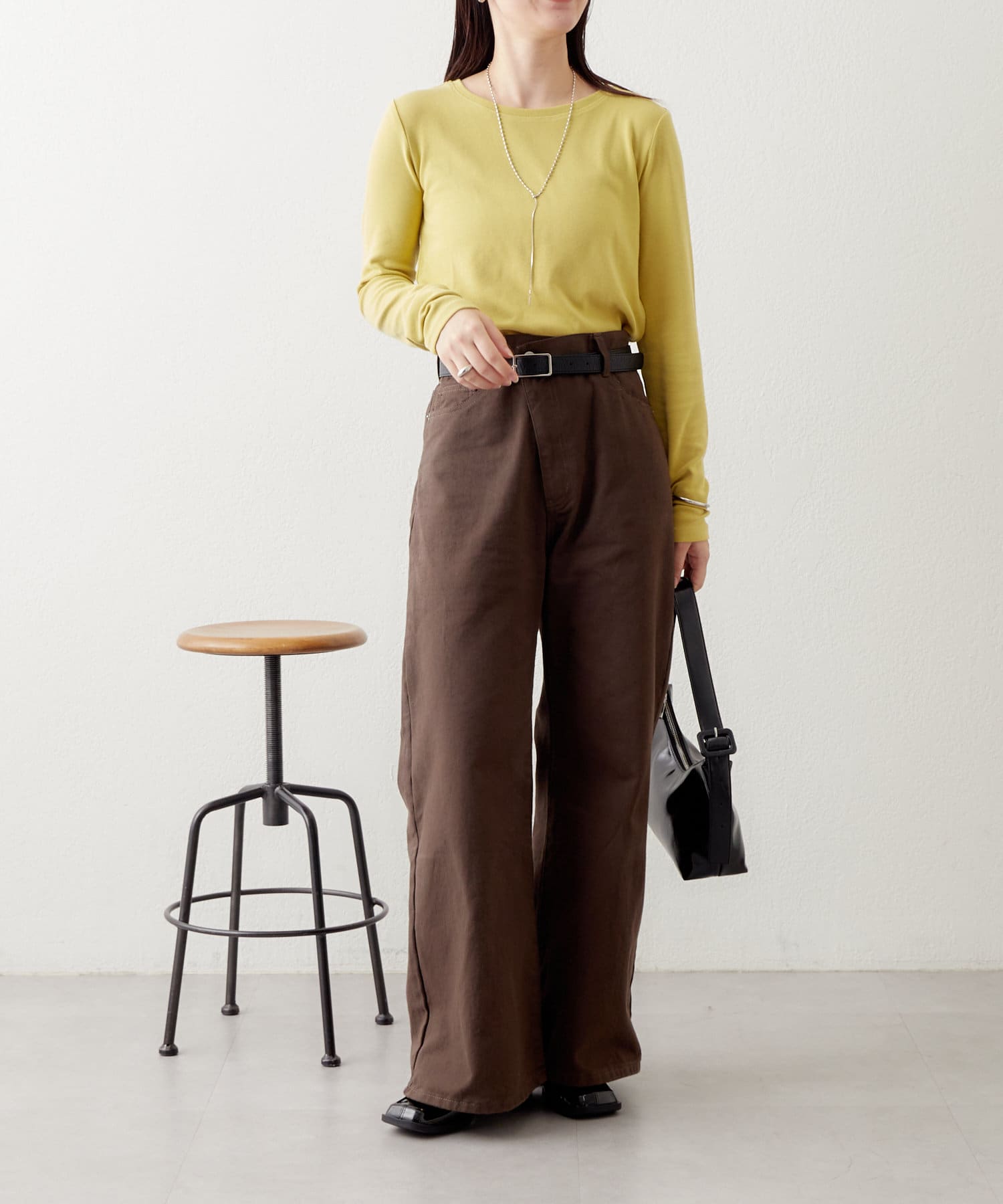 OUTLET(アウトレット) 【mystic】クルーカラーロングTシャツ