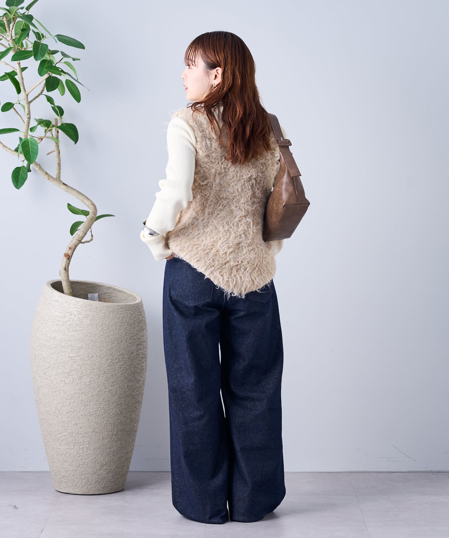 OUTLET(アウトレット) 【mystic】シャギーニットベスト