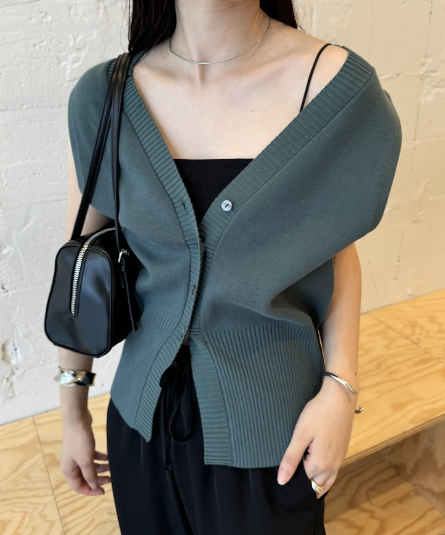 OUTLET(アウトレット) 【mystic】エアリーニットベスト