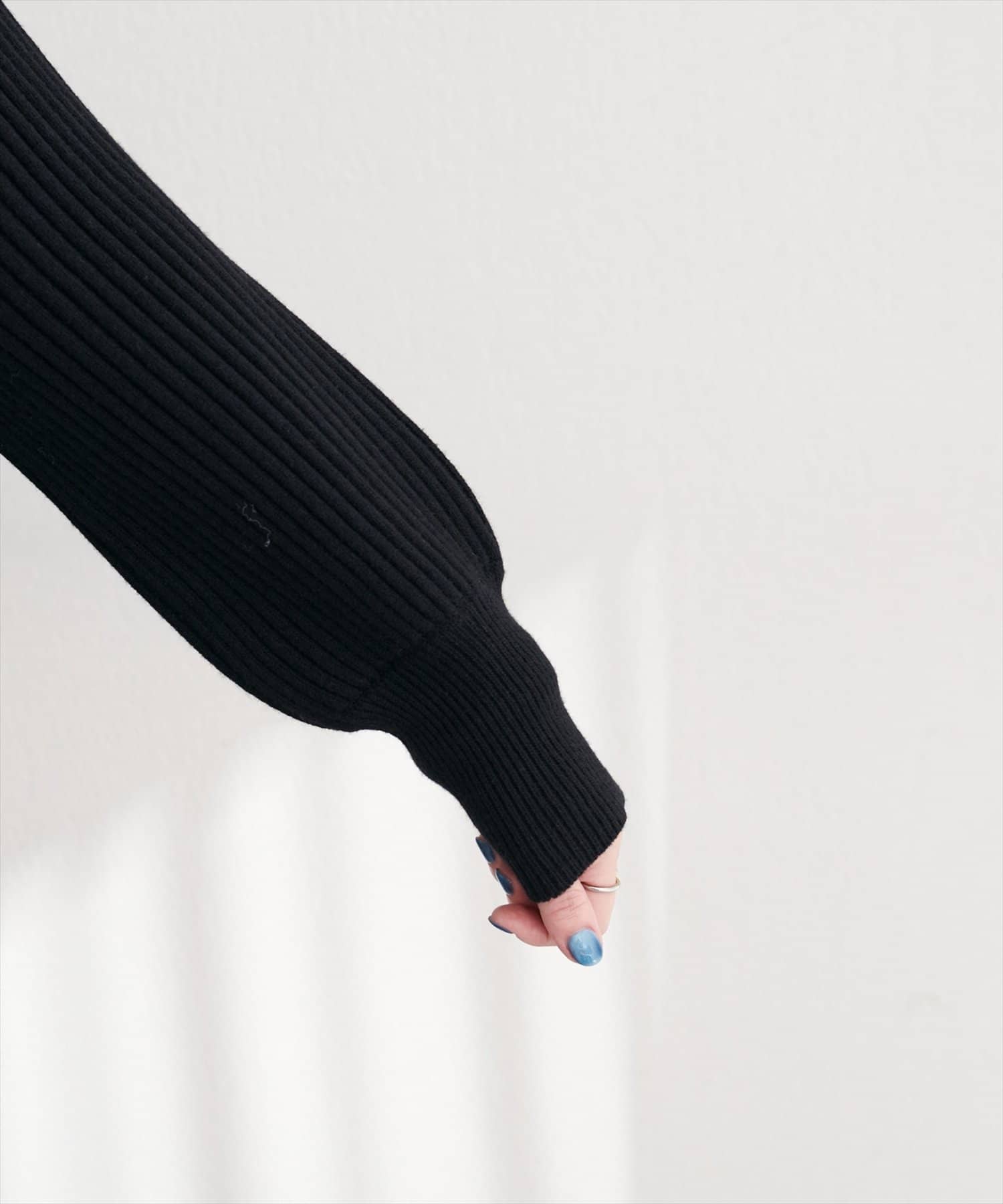 natural couture(ナチュラルクチュール) もちもちワイドリブぽわ袖ニット