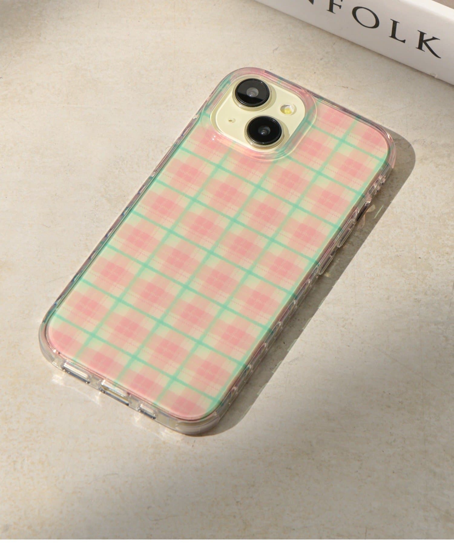 Lattice(ラティス) シアーチェックスマホケース(iPhone15)