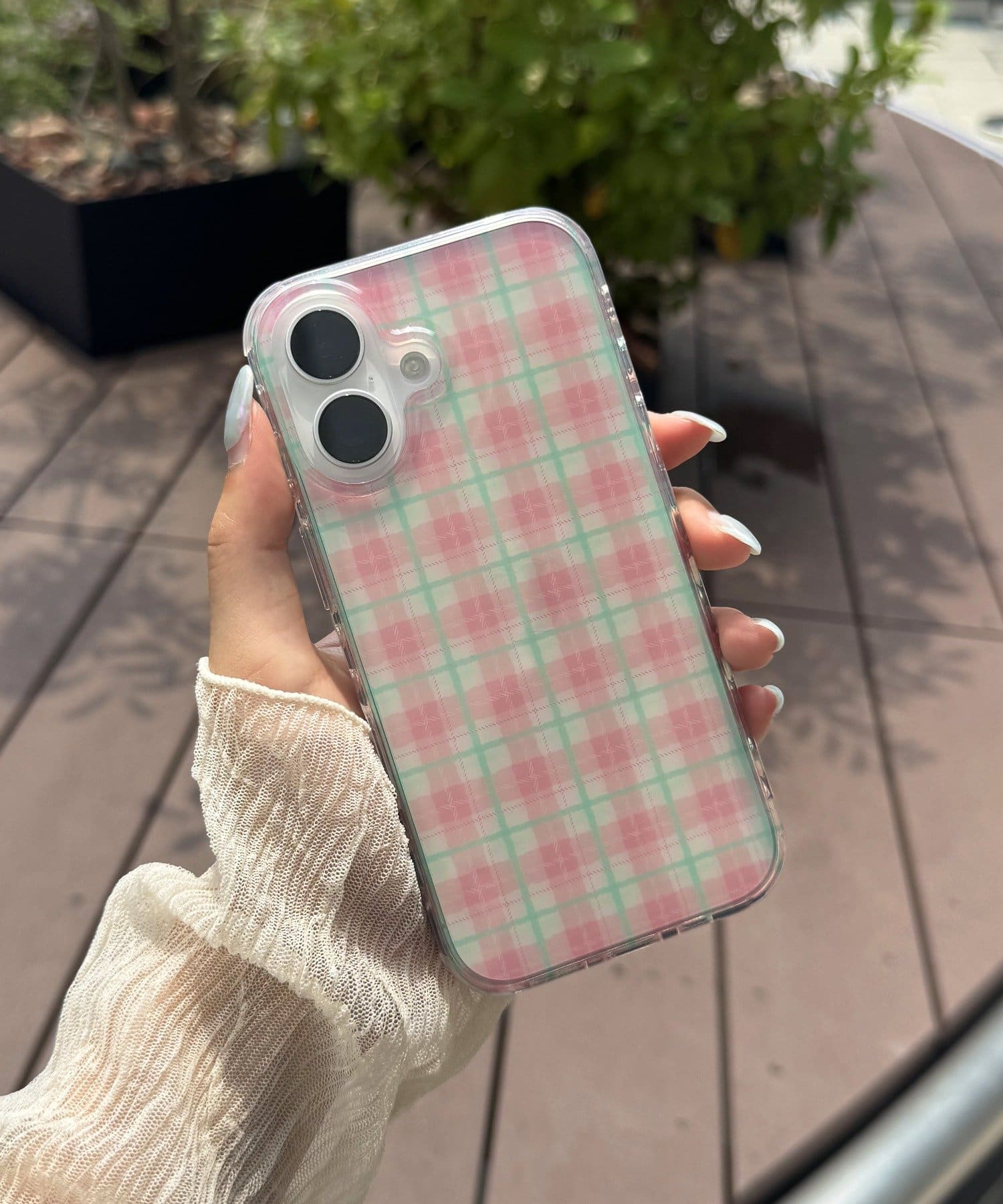 Lattice(ラティス) シアーチェックスマホケース(iPhone16)