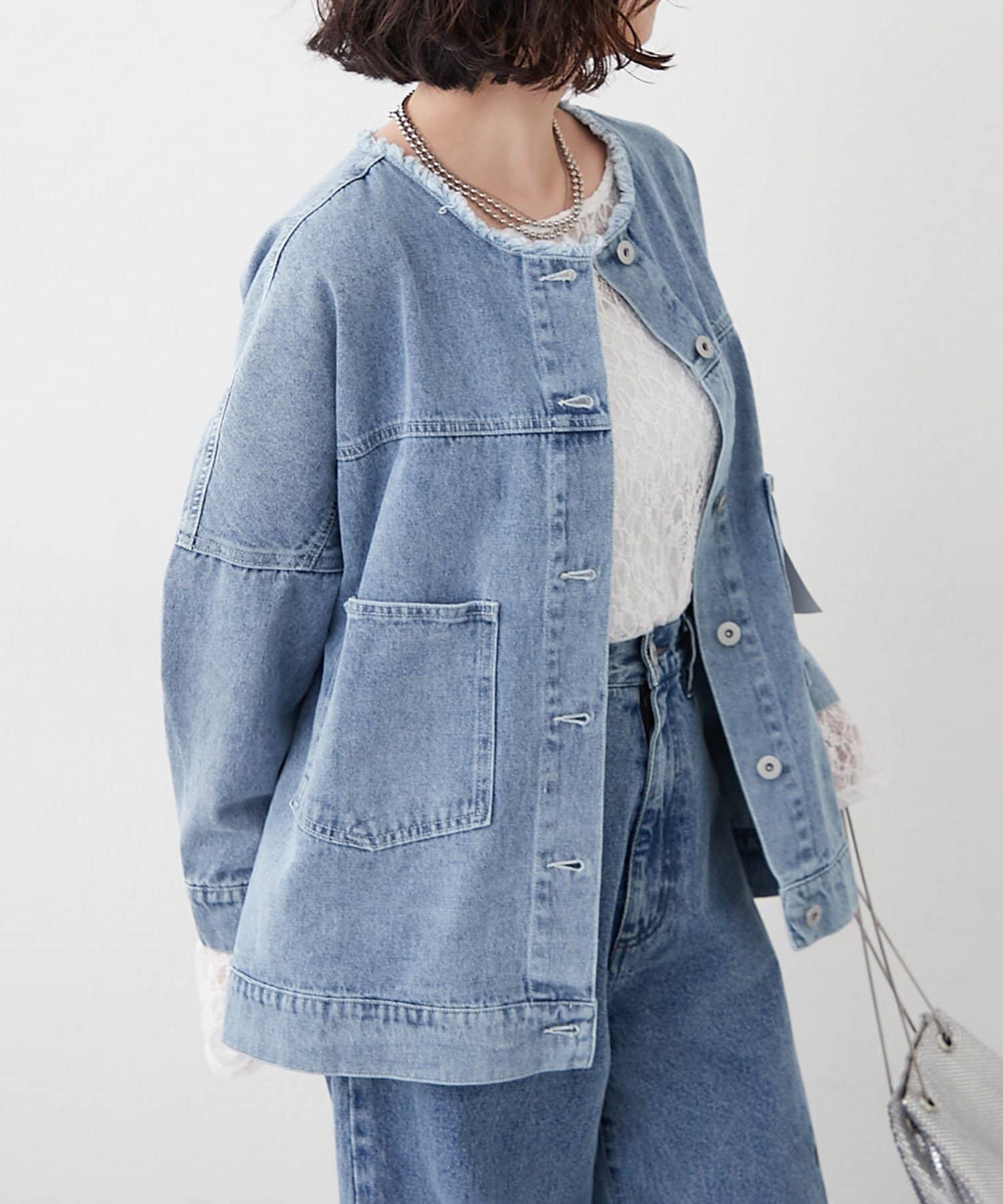 【限定価格✨】RonHerman ノーカラー Gジャン ダメージ加工✨ Ron Herman - 超特価！早い者勝ち！ ronherman denim