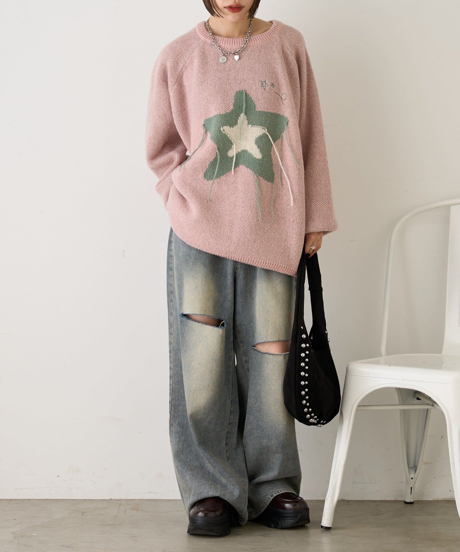 w closet(ダブルクローゼット) 【お気に入り総選挙対象アイテム/WEB限定カラーあり】アソートBIGニット