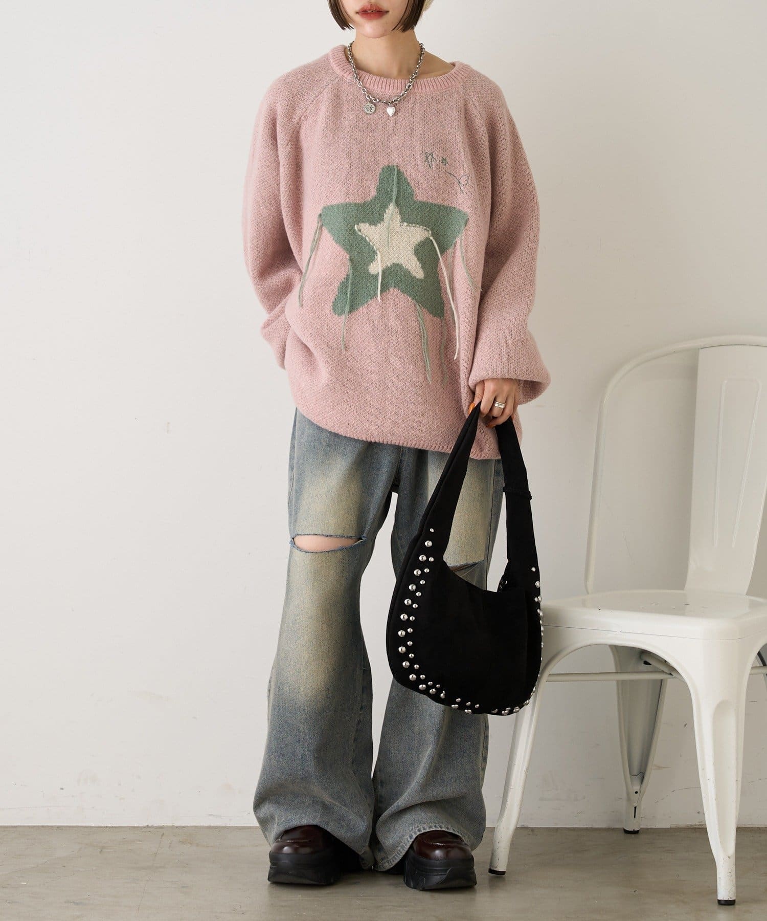 w closet(ダブルクローゼット) 【お気に入り総選挙対象アイテム/WEB限定カラーあり】アソートBIGニット