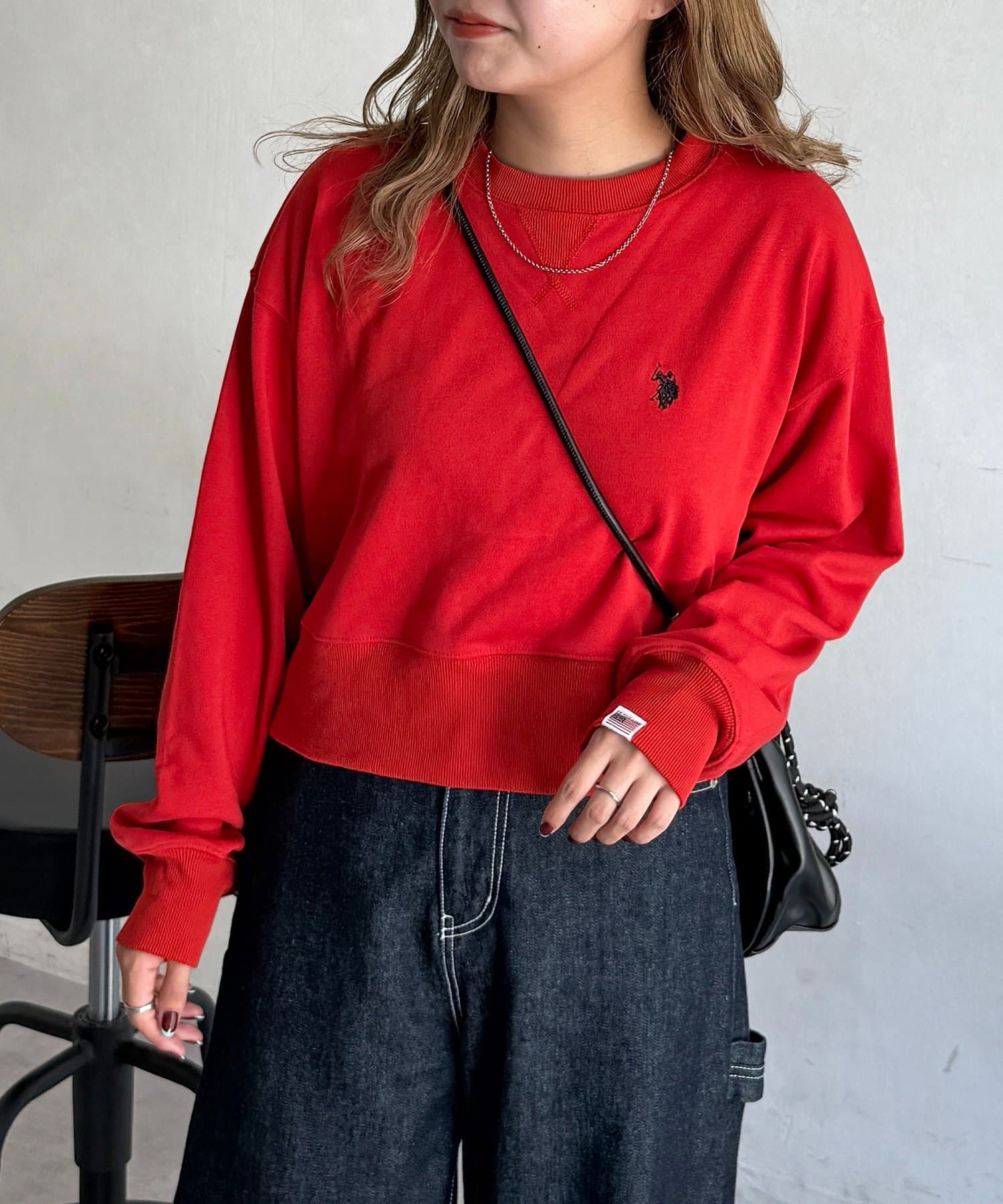 CPCM(シーピーシーエム) 【U.S. POLO ASSN.】クロップド裏毛プルオーバー