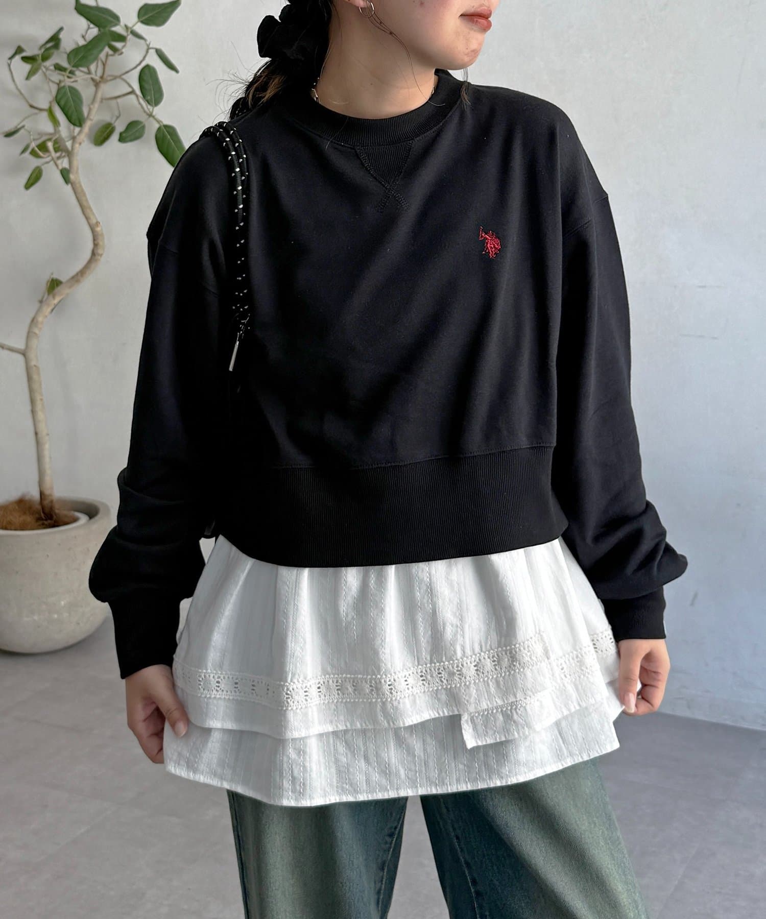 CPCM(シーピーシーエム) 【U.S. POLO ASSN.】クロップド裏毛プルオーバー