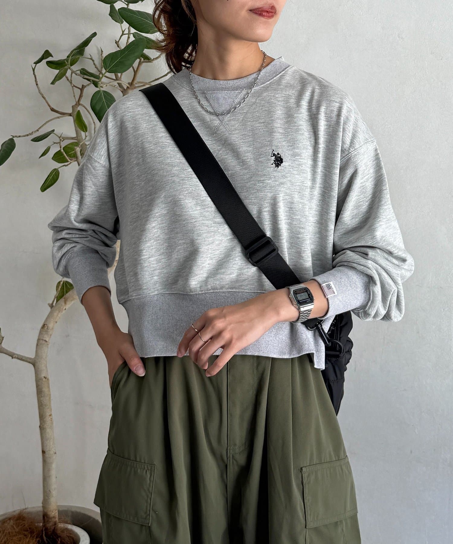 CPCM(シーピーシーエム) 【U.S. POLO ASSN.】クロップド裏毛プルオーバー