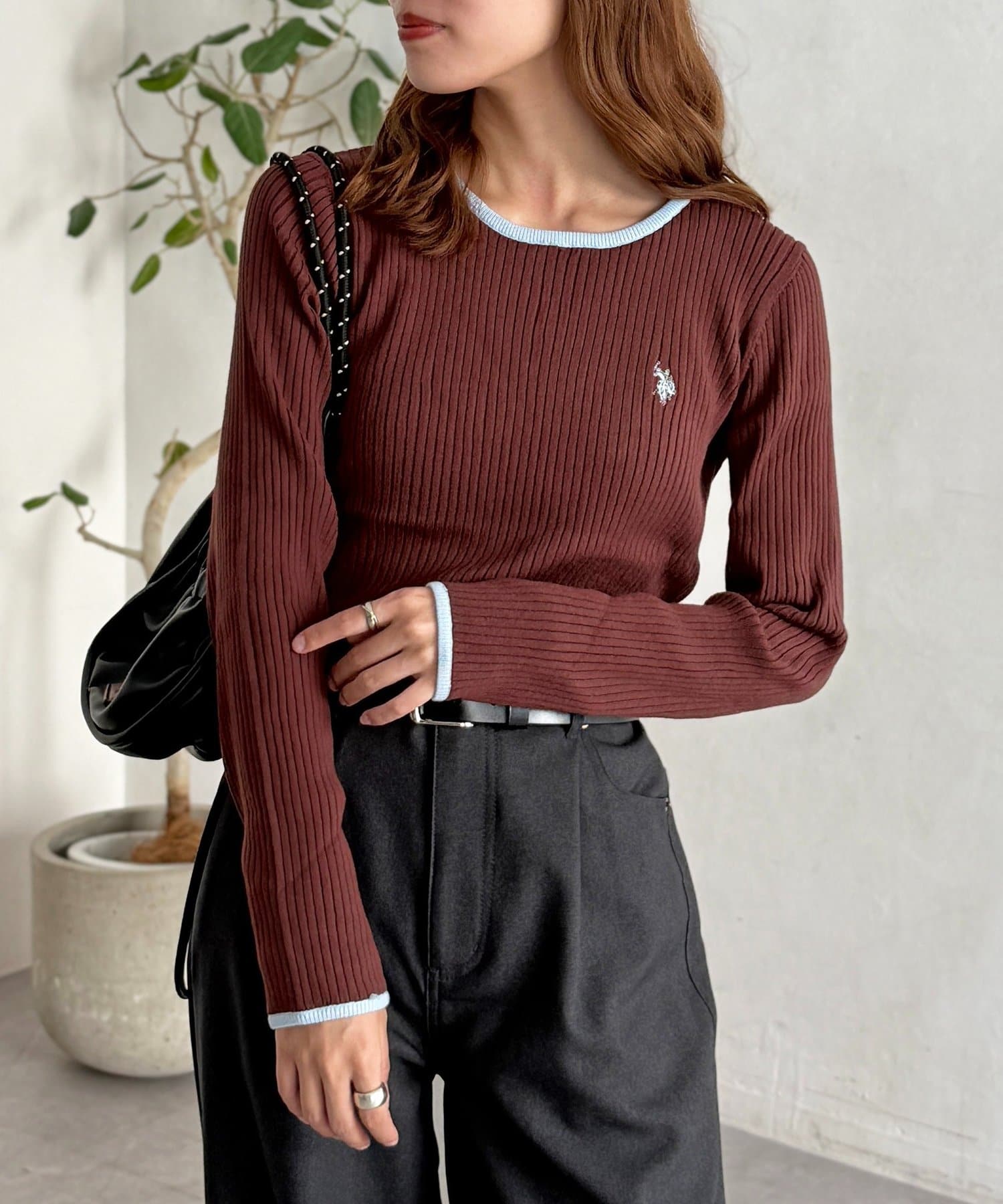 CPCM(シーピーシーエム) 【U.S. POLO ASSN.】クルーネックリブニット