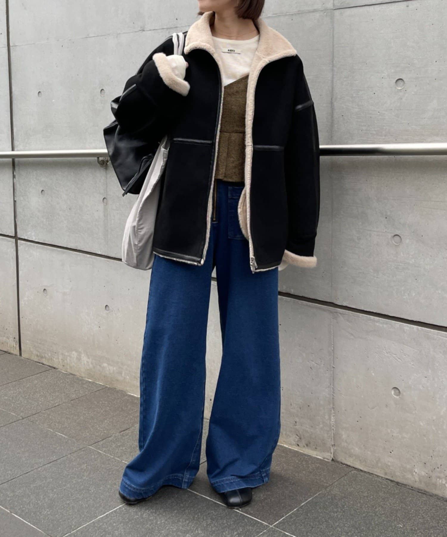 Omekashi(オメカシ) 【アウター総選挙投票受付中!】フェイクムートンショートコート