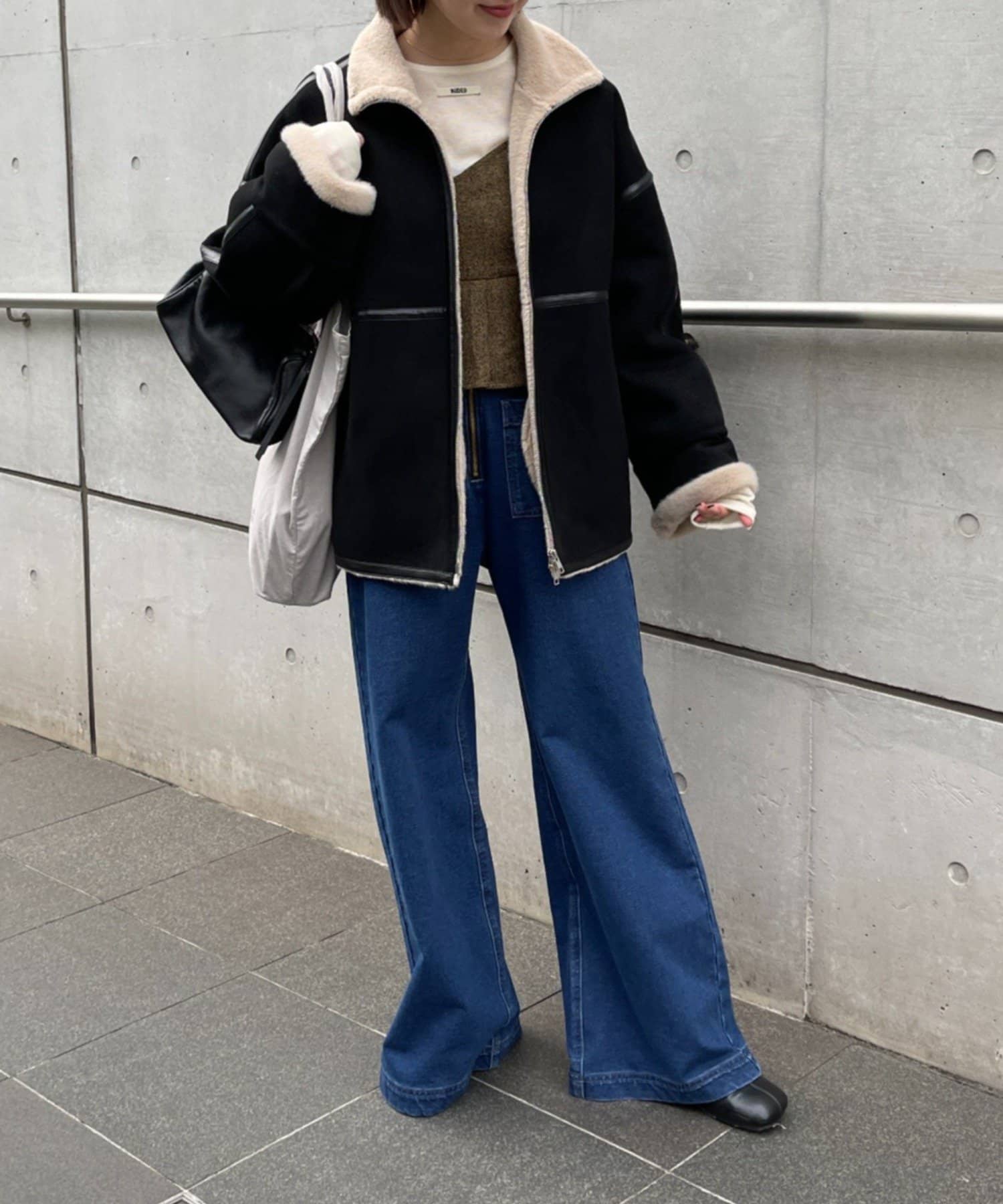 Omekashi(オメカシ) 【アウター総選挙投票受付中!】フェイクムートンショートコート