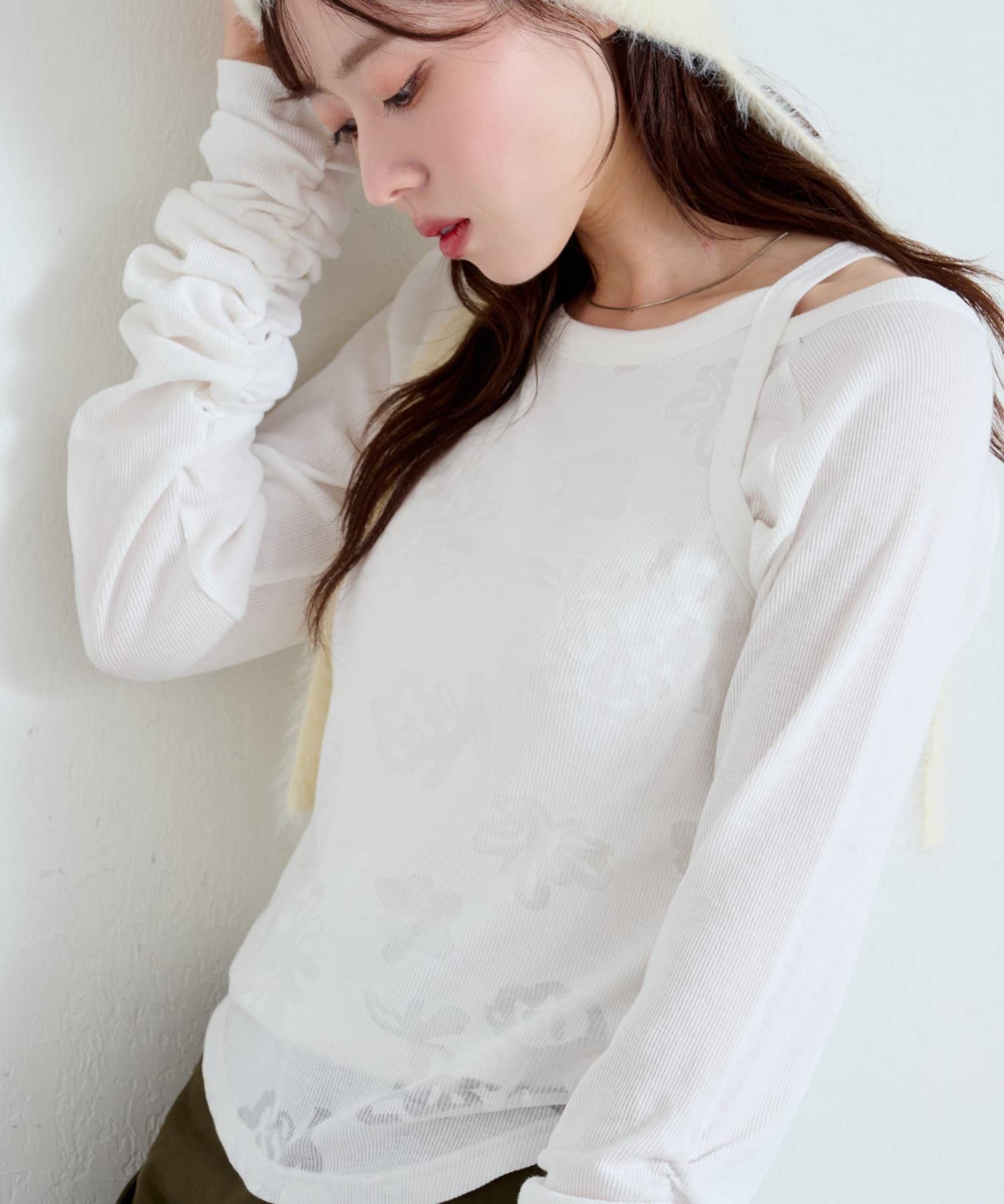 4色展開/SETアイテム】花柄オパールカットソーSET | Kastane