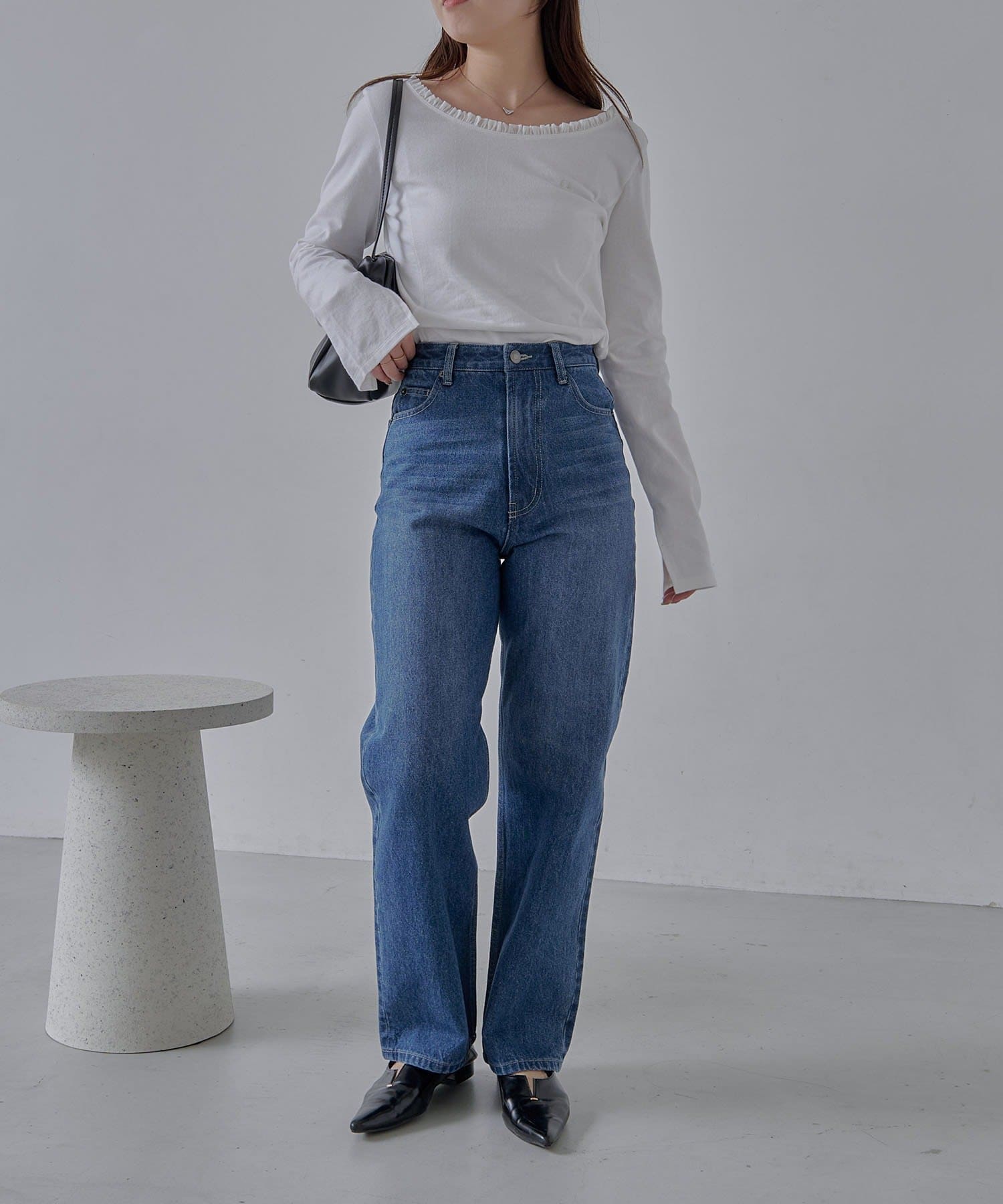 CAPRICIEUX LE'MAGE(カプリシュレマージュ) 【新色/人気アイテムがアップグレード】13ozハイウエストストレートデニム