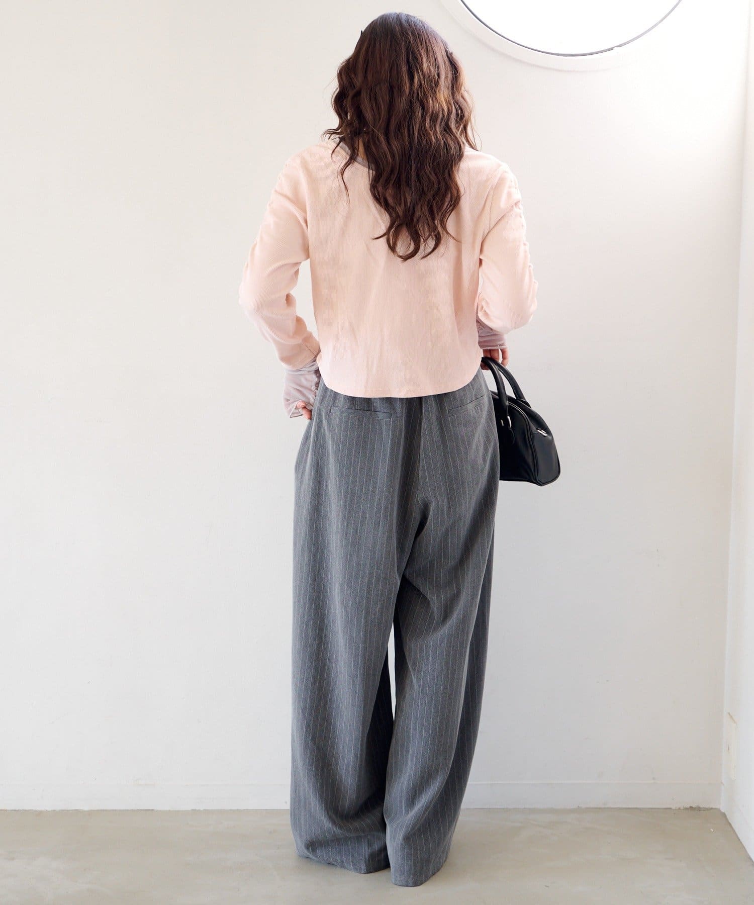 Kastane(カスタネ) 【新色追加/4色展開】袖チュールテレコカーディガン